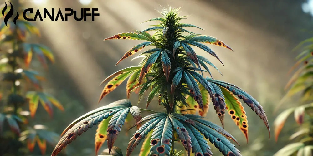 Pete maronii pe frunzele de Cannabis