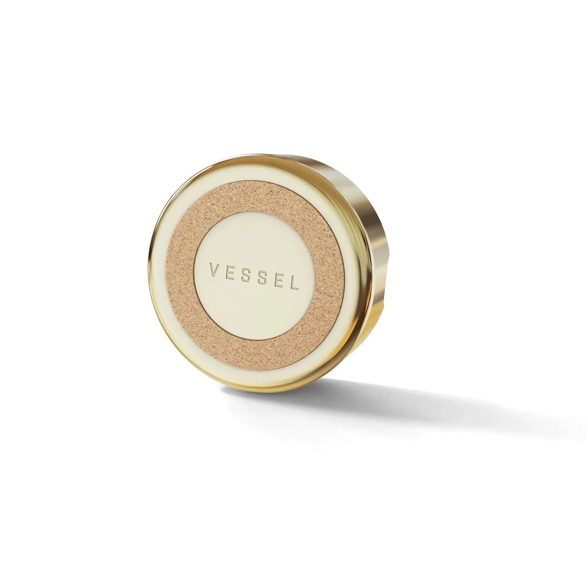 Vessel Ashtray Ember Gold with cork insert and cream ring
