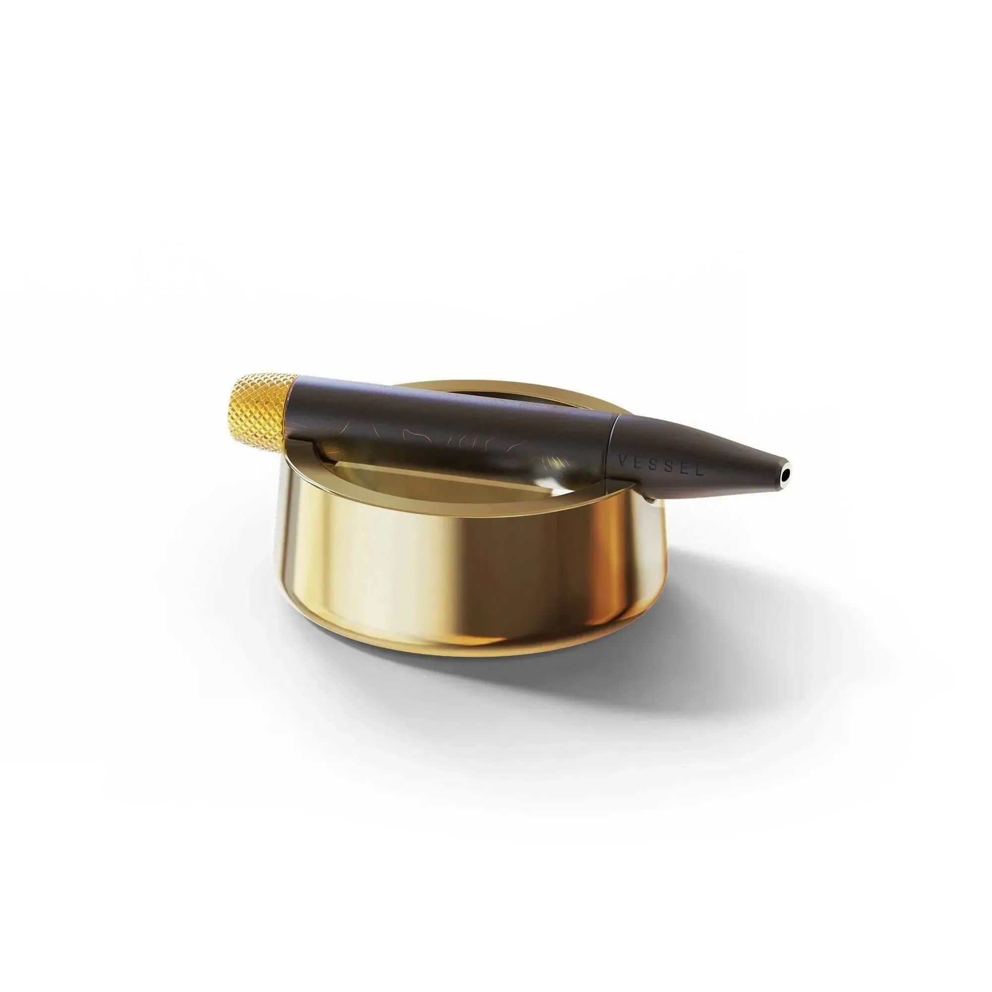 Ashtray Ember gold with black vape holder and gold mesh insert