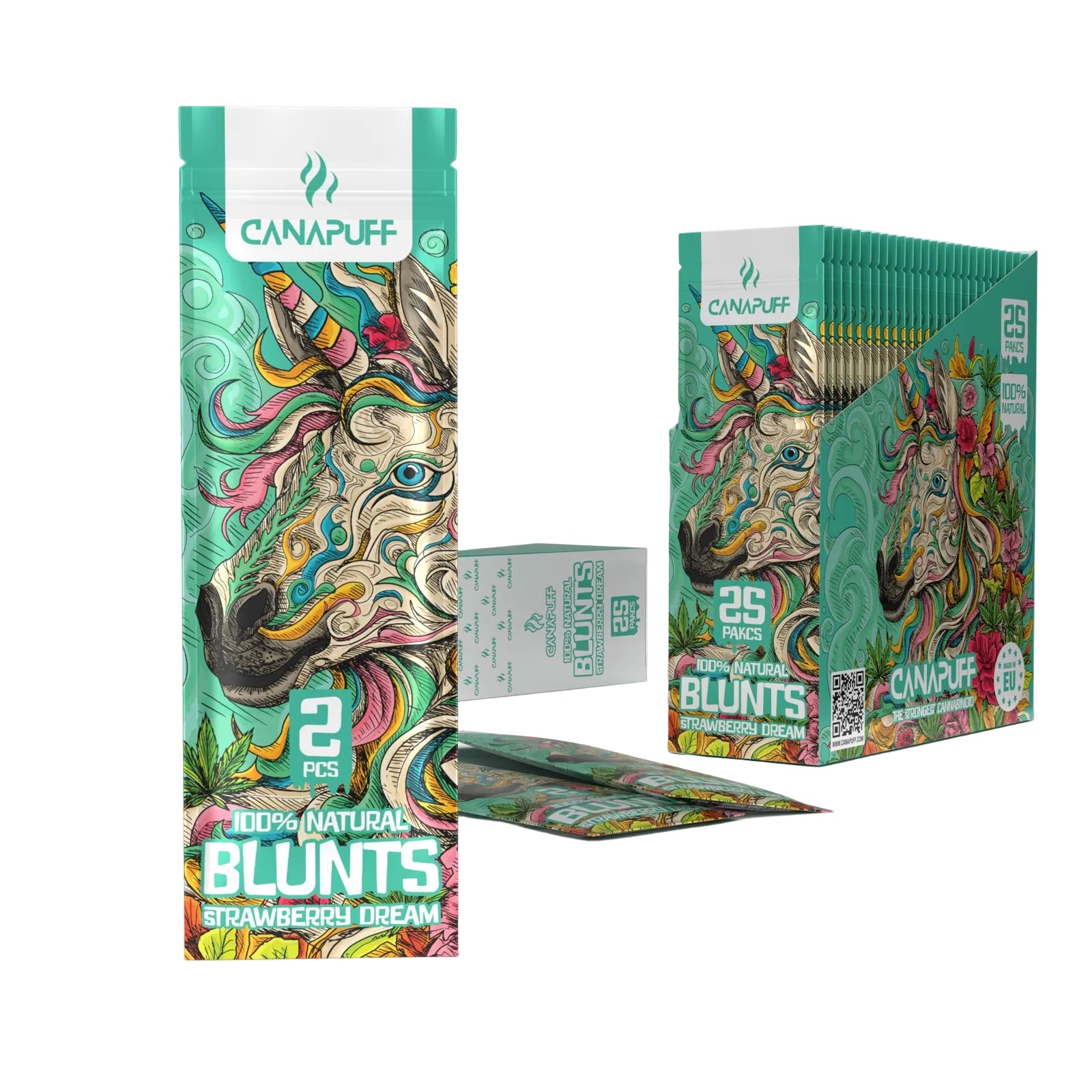 Canapuff Blunt Wrap Rolls Strawberry Dream, 2 pack, 100% natural