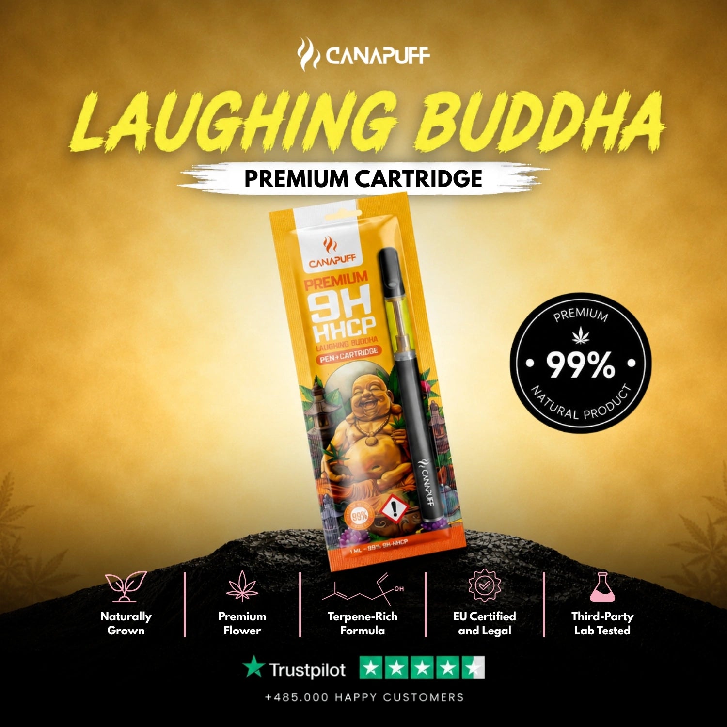 9H-HHCP Pen+Cartridge Laughing Buddha 99%