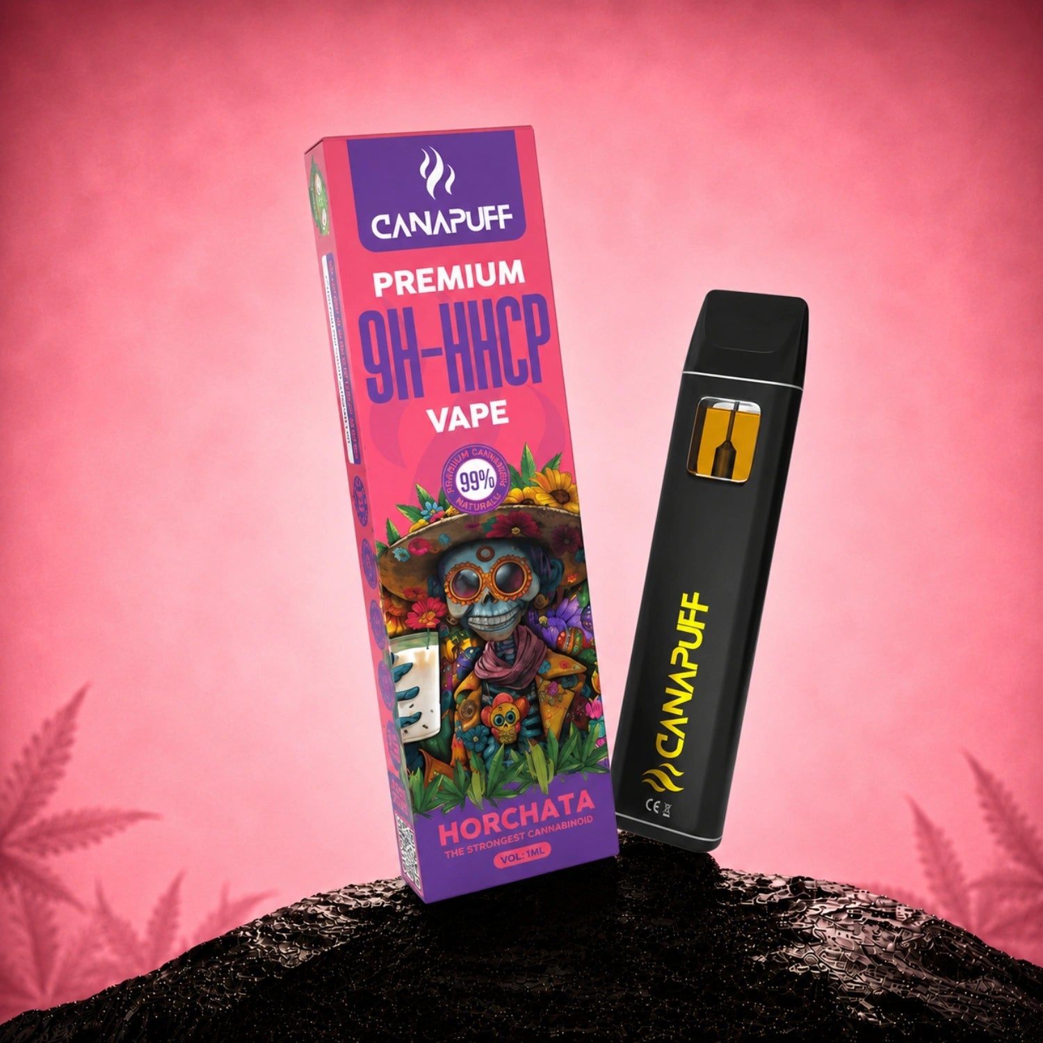 Canapuff 9H-HHCP Vape Horchata 99% 1ml disposable pen with packaging box