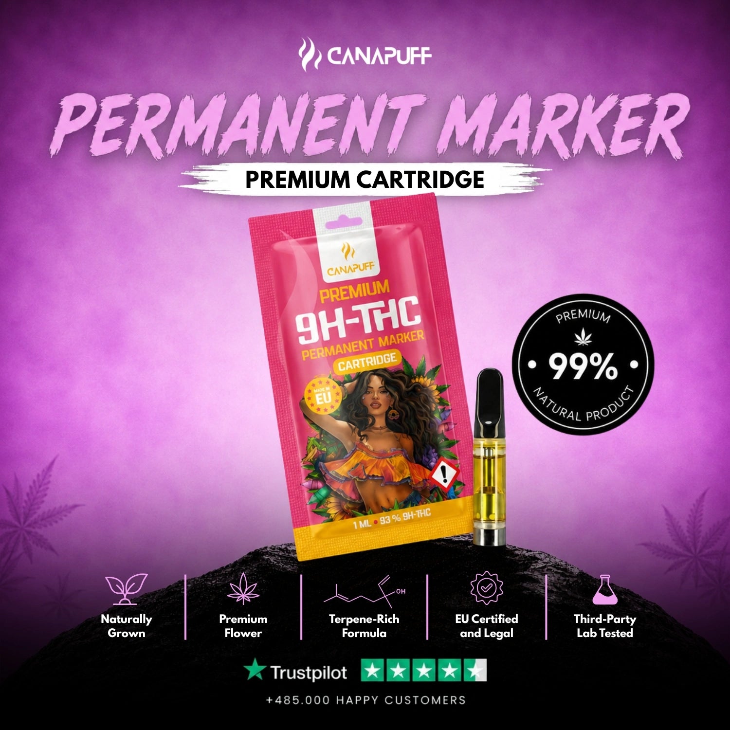 9H-THC Cartridge Permanent Marker 95%
