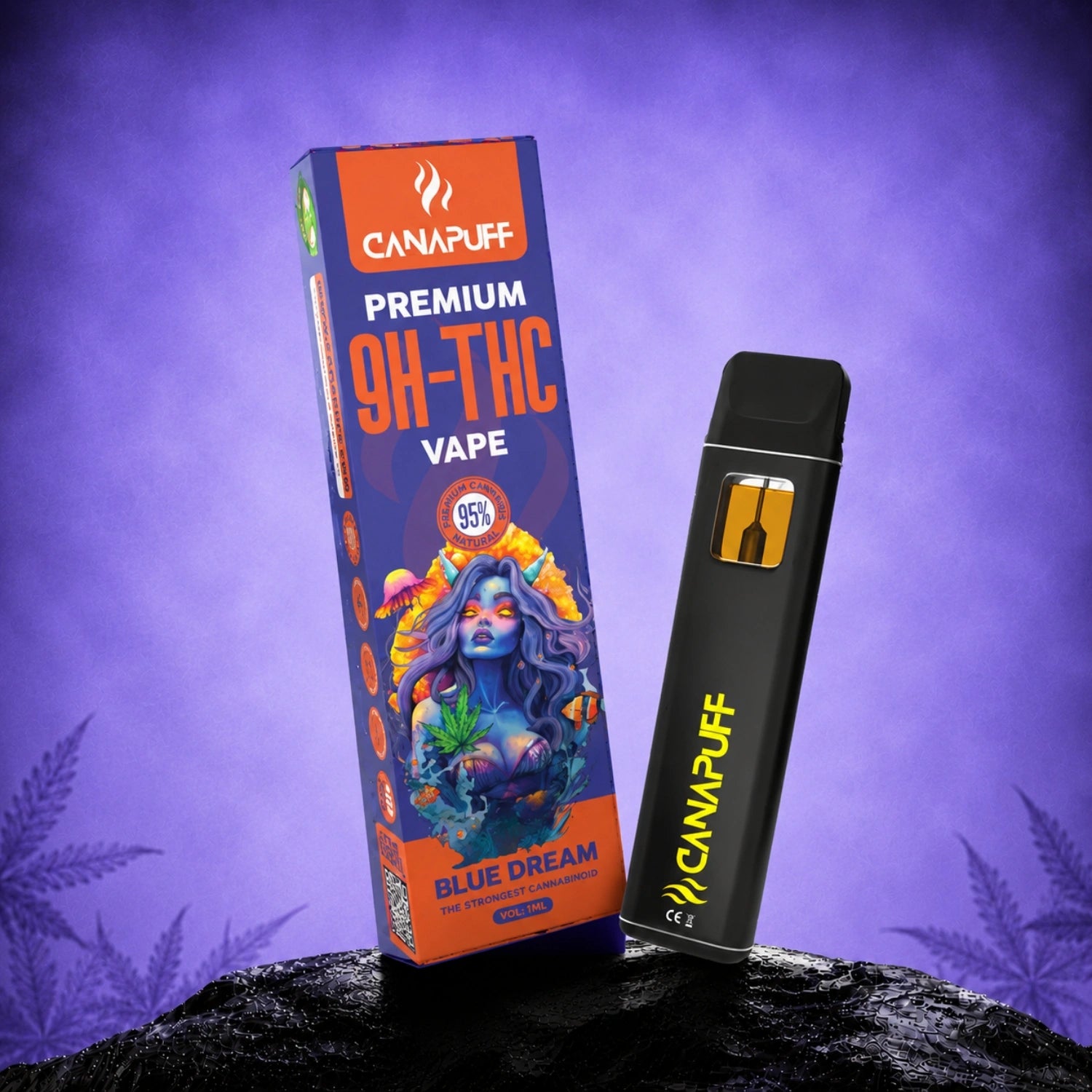 Canapuff 9H-THC Vape Blue Dream 95% 1ml disposable pen
