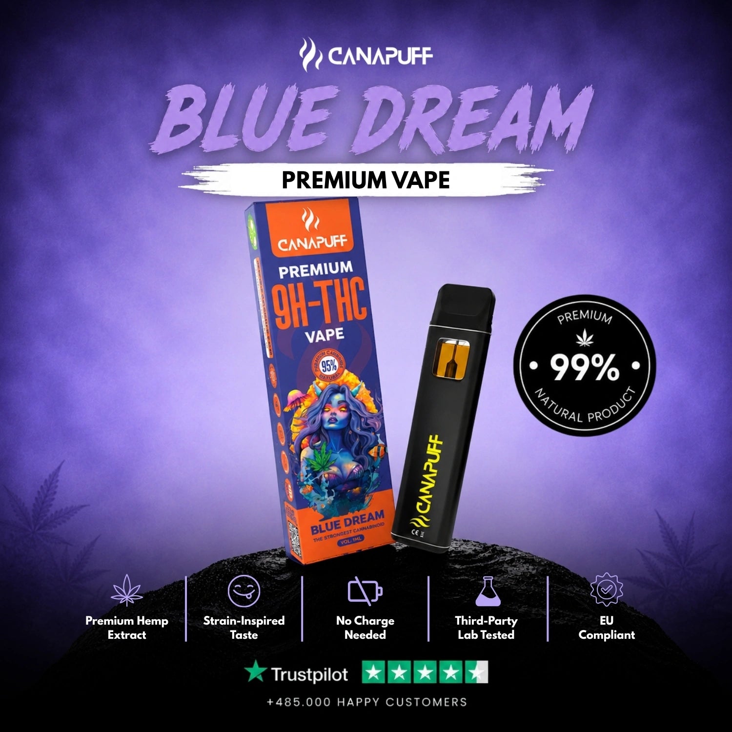 9H-THC Vape Blue Dream 95% 1ml