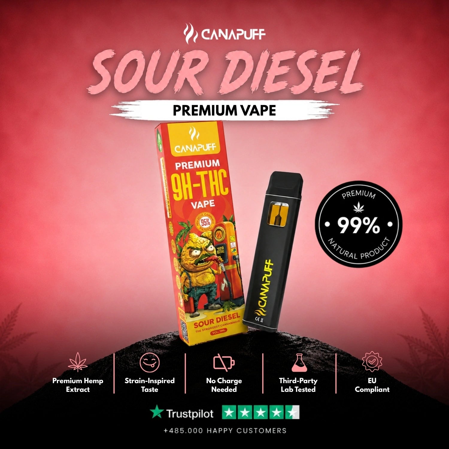 9H-THC Vape Sour Diesel 95% 1ml