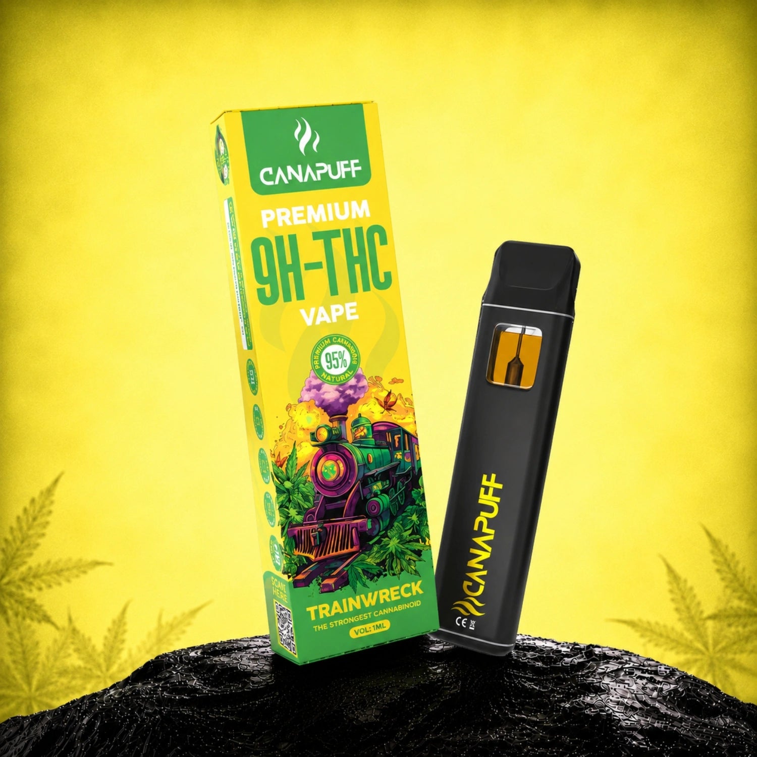 Canapuff 9H-THC Vape Trainwreck 95% 1ml disposable pen