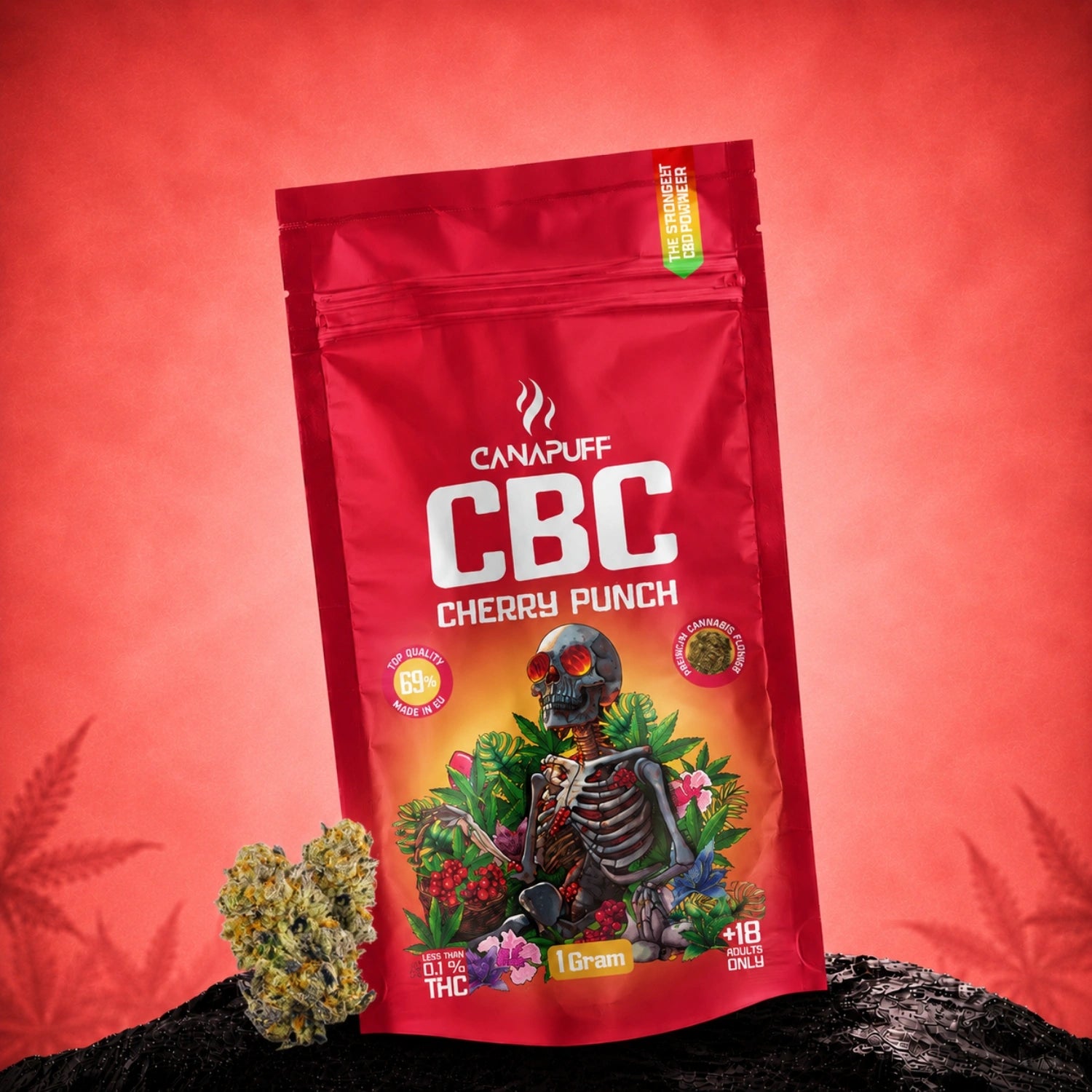 Canapuff CBC Flowers Cherry Punch 69%, 1 gram pouch