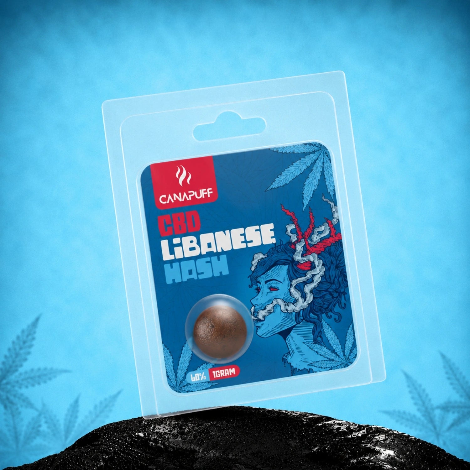 Canapuff CBD Lebanese Hash 60%, 1 gram blister pack