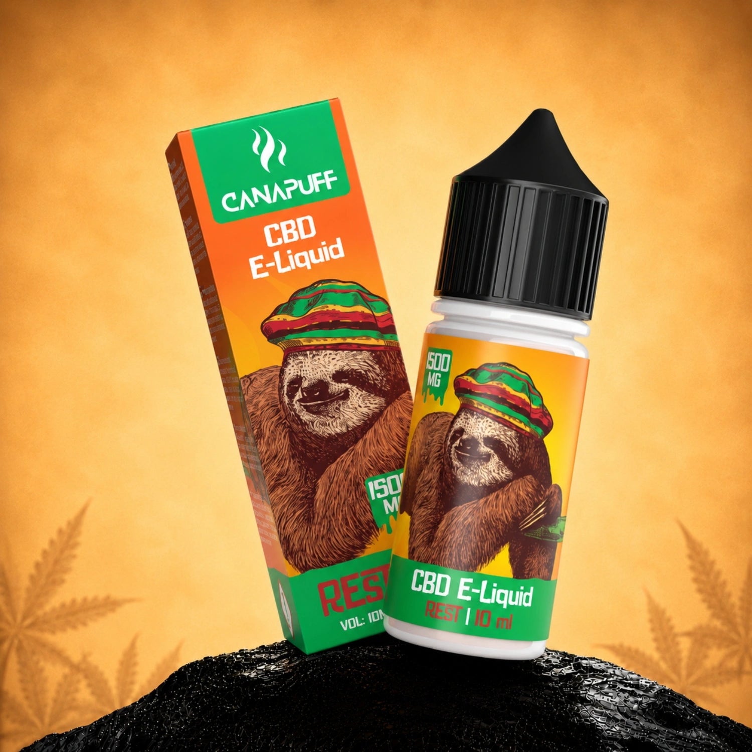 Canapuff CBD E-Liquid Rest 1500 mg, 10 ml vape bottle