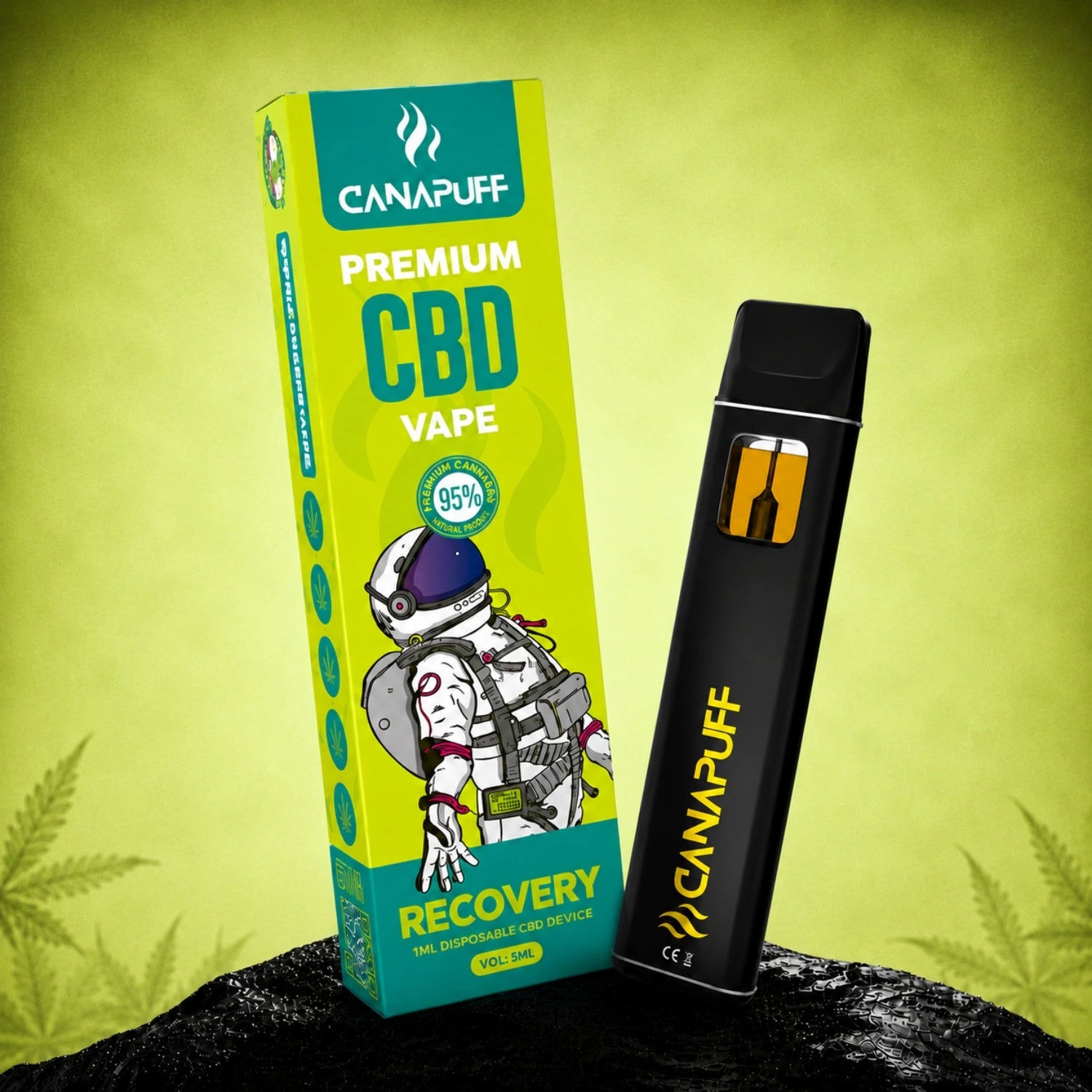 Canapuff CBD Vape Recovery 95% 1ml disposable device
