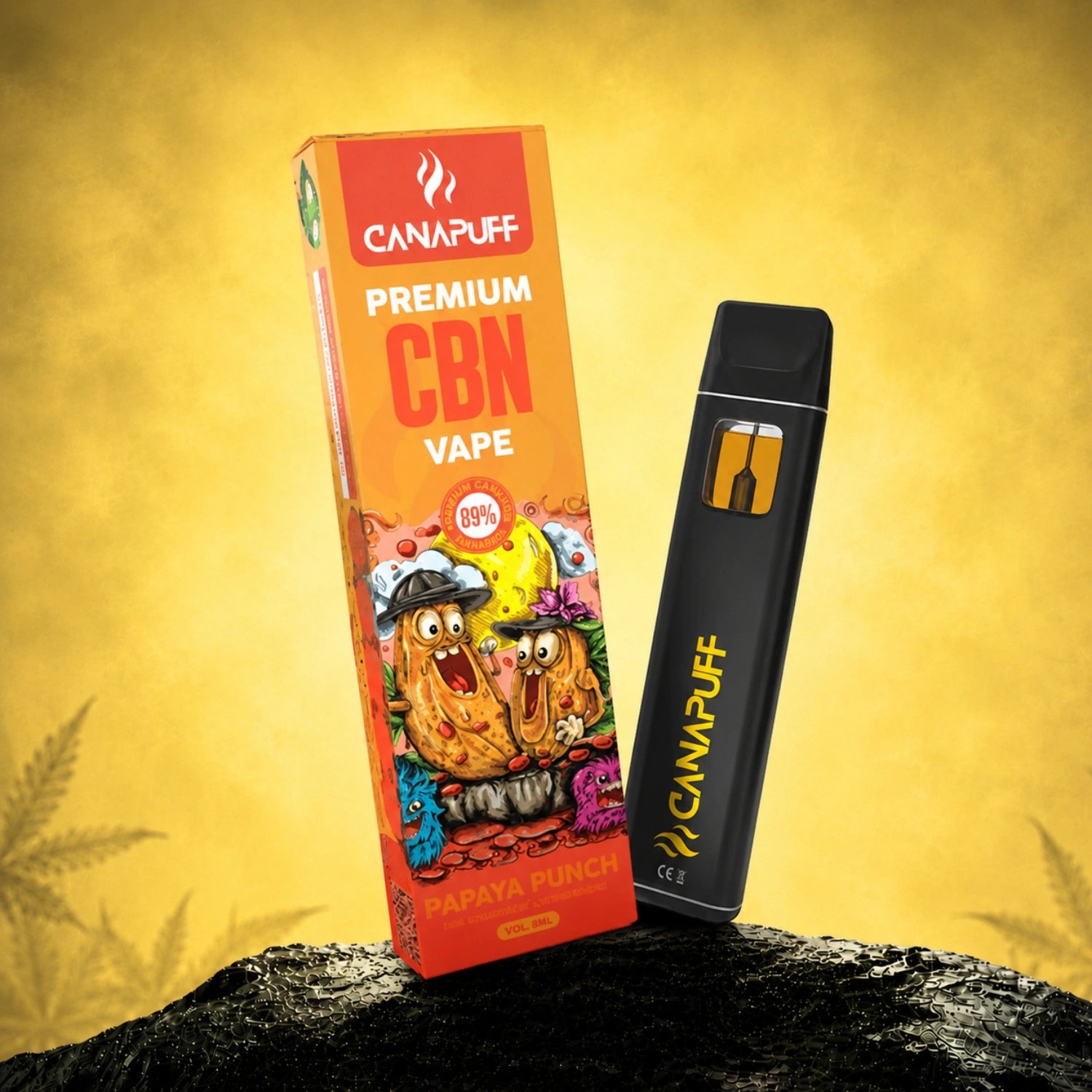 Canapuff CBN Vape Papaya Punch 89% 1ml disposable pen