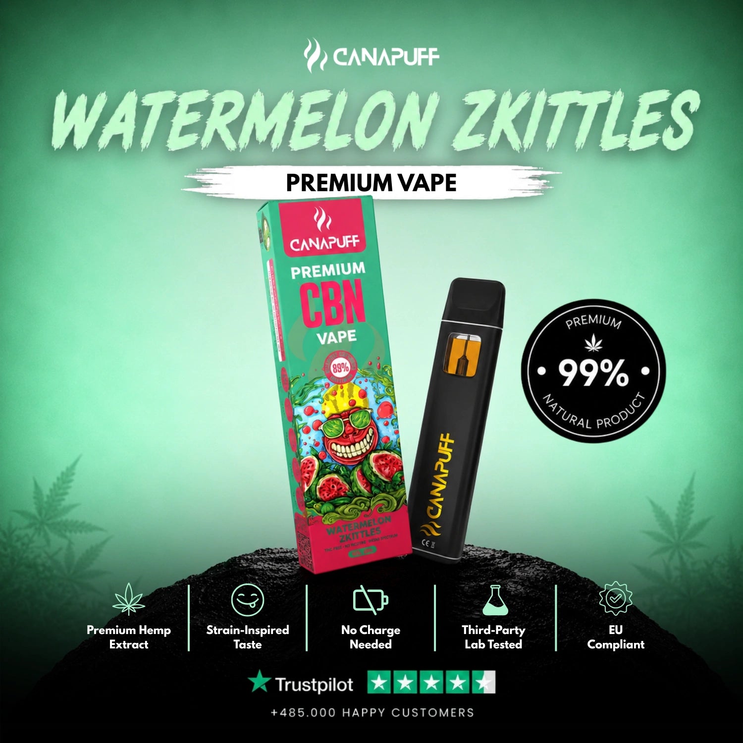 CBN Vape Watermelon Zkittles 89% 1ml