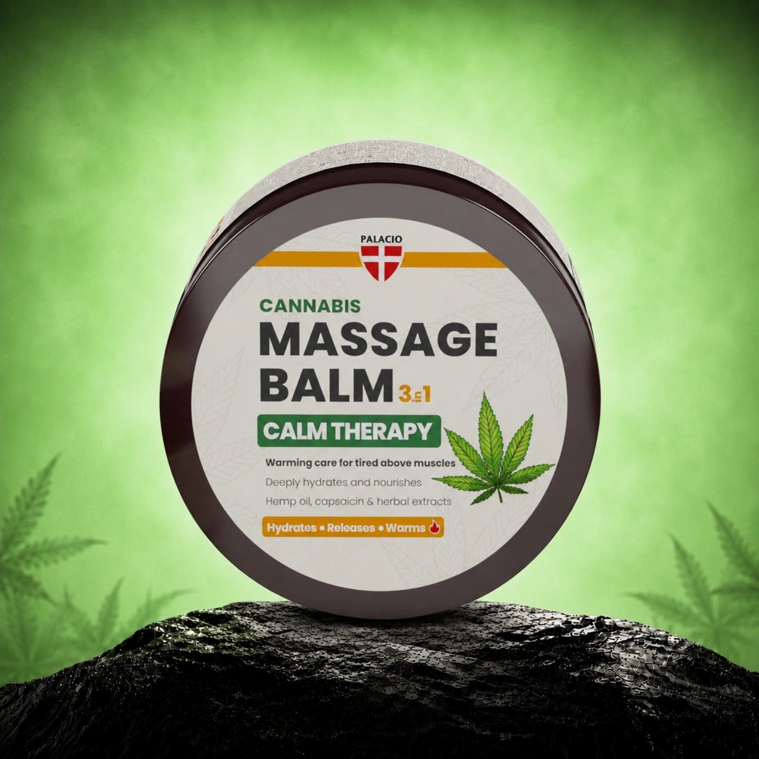 Calm 3in1 warming massage balm with hemp oil, 300ml - Palacio