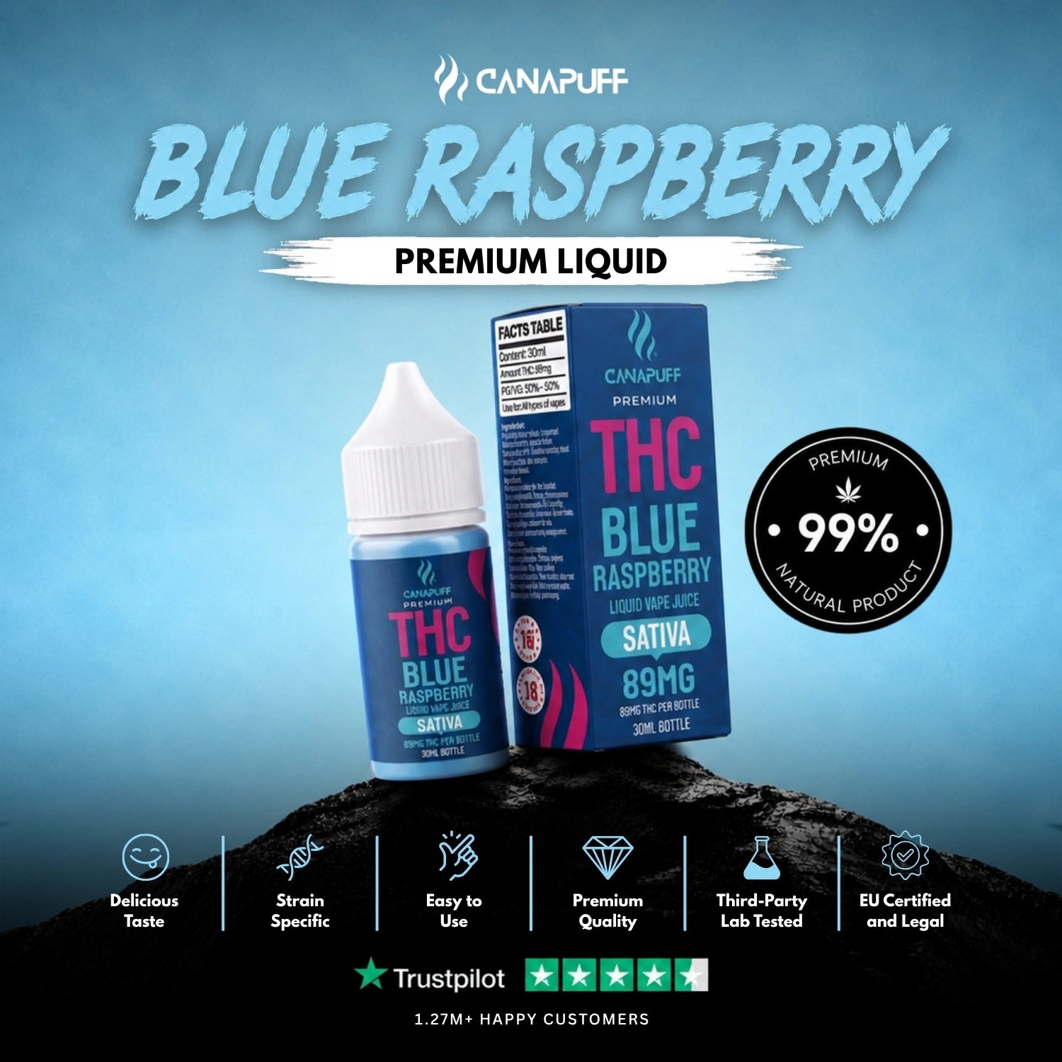 Delta 9 Liquid Blue Raspberry 30ml