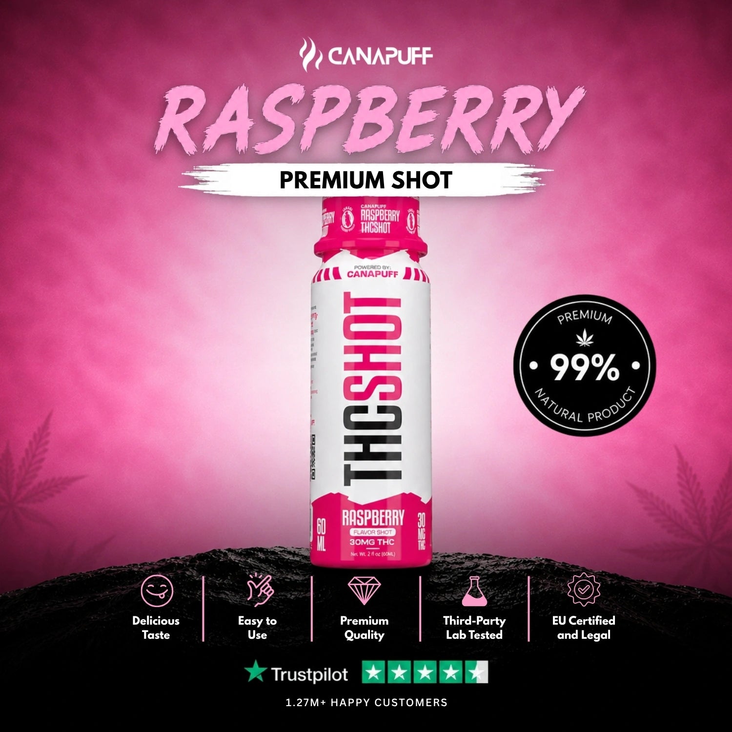 Delta 9 Shot Raspberry 60ml