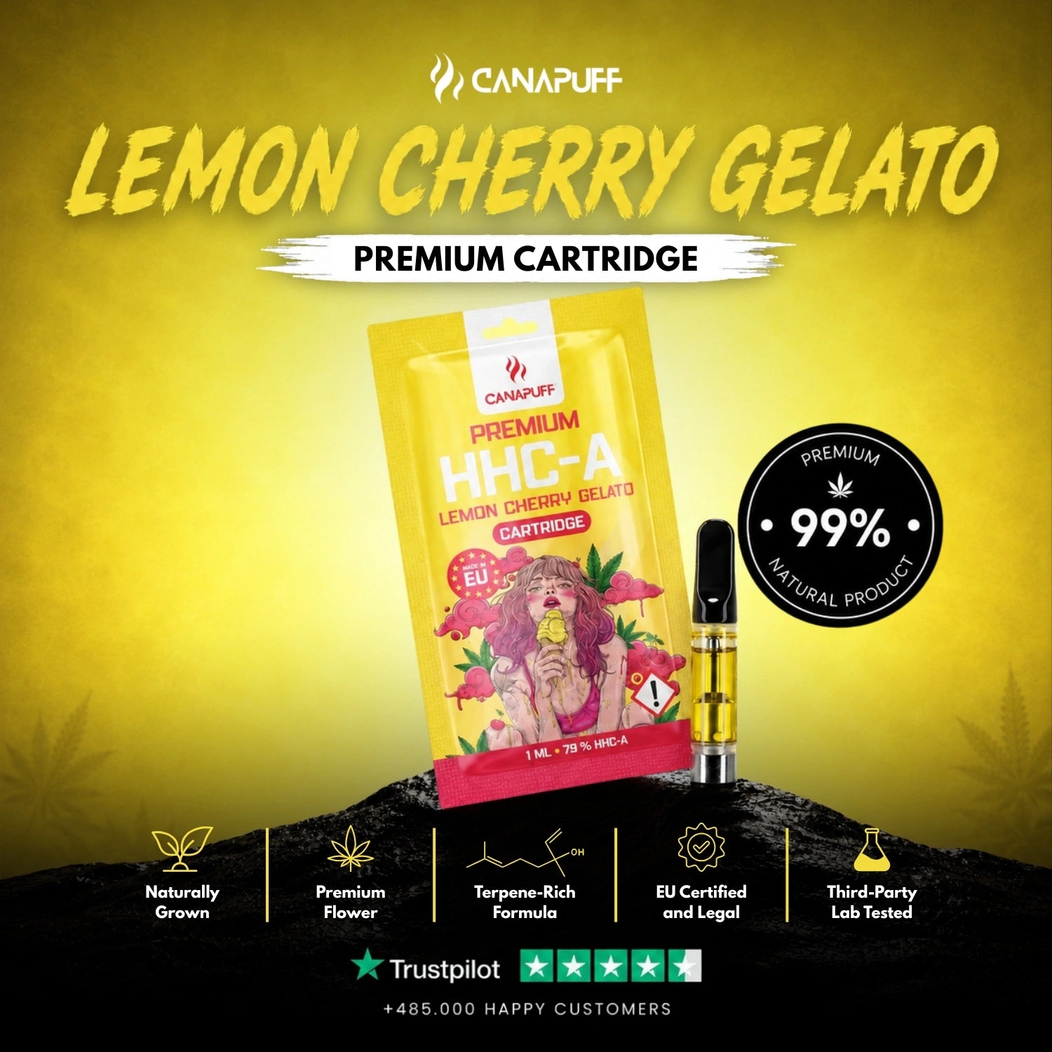 HHC-A Cartridge Lemon Cherry Gelato 79%