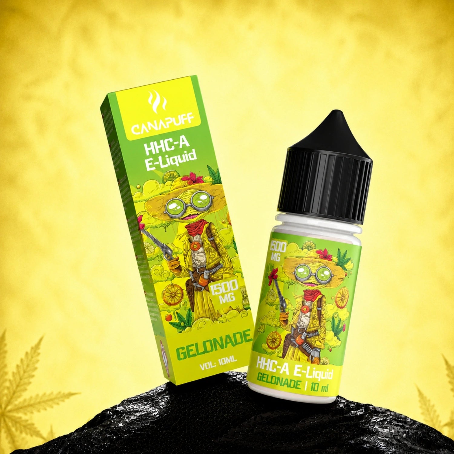 Canapuff HHC-A E-Liquid Gelonade 1.500mg, 10ml bottle with box packaging