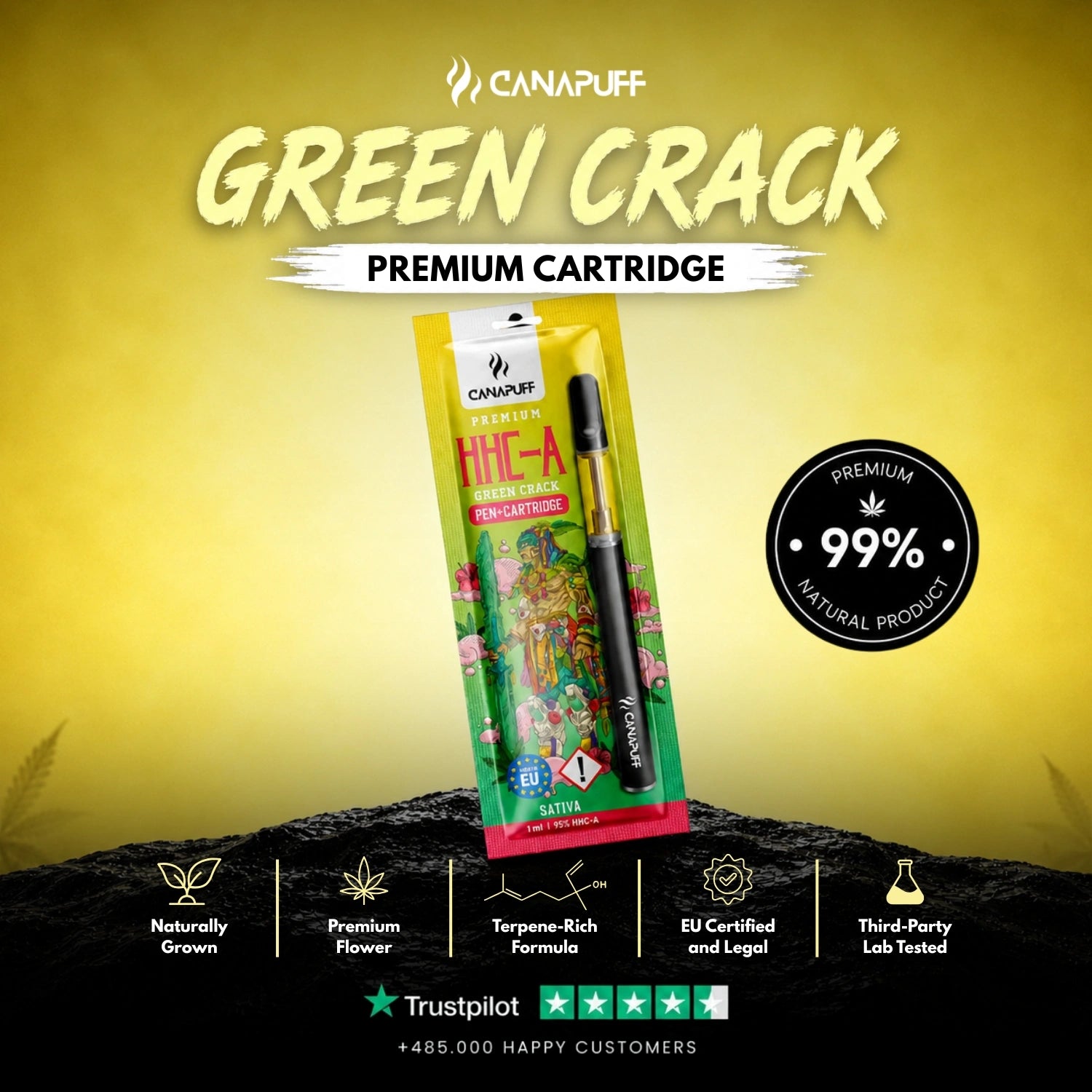 HHC-A Pen+Cartridge Green Crack 95%
