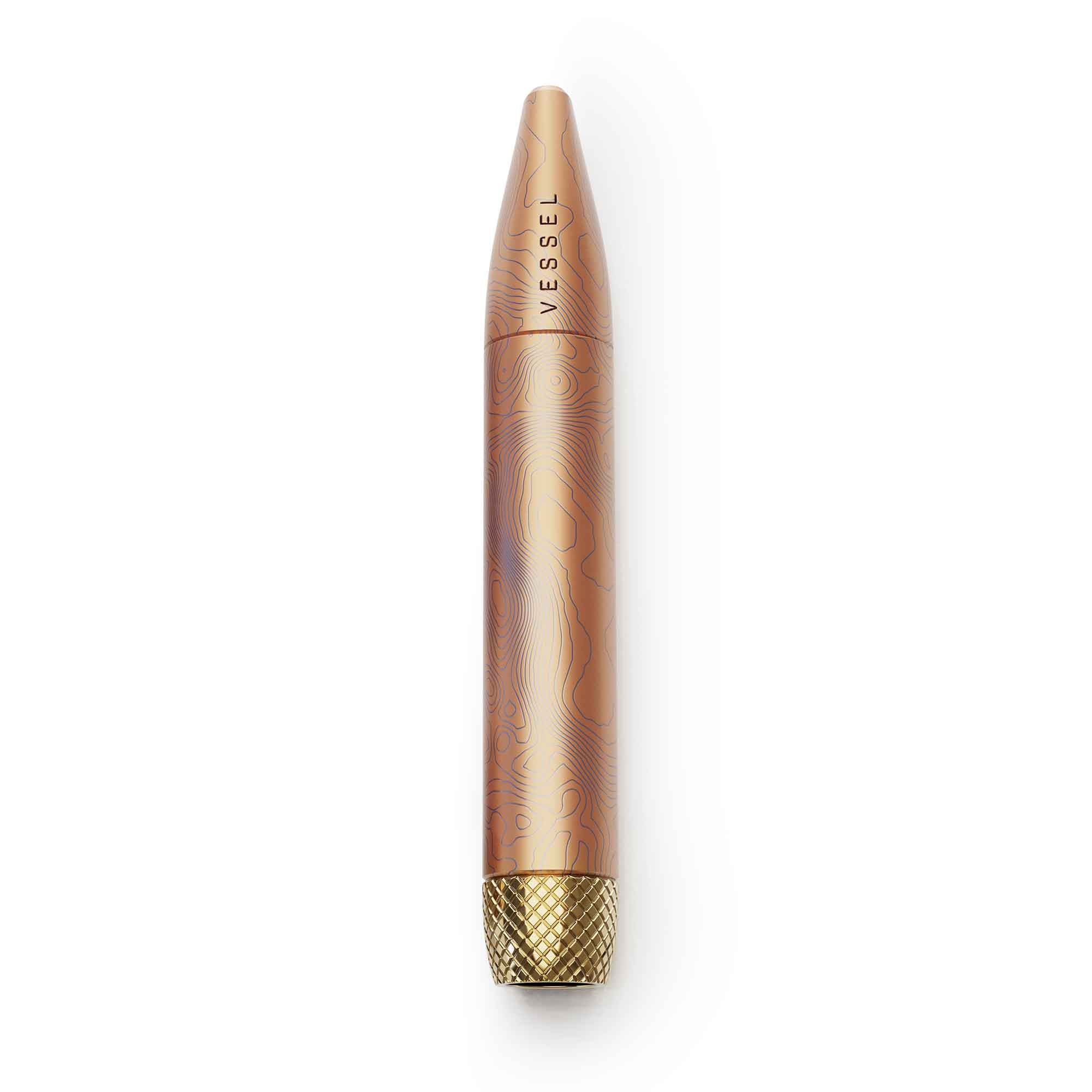 Vessel One Hitter rose gold pen with gold trim