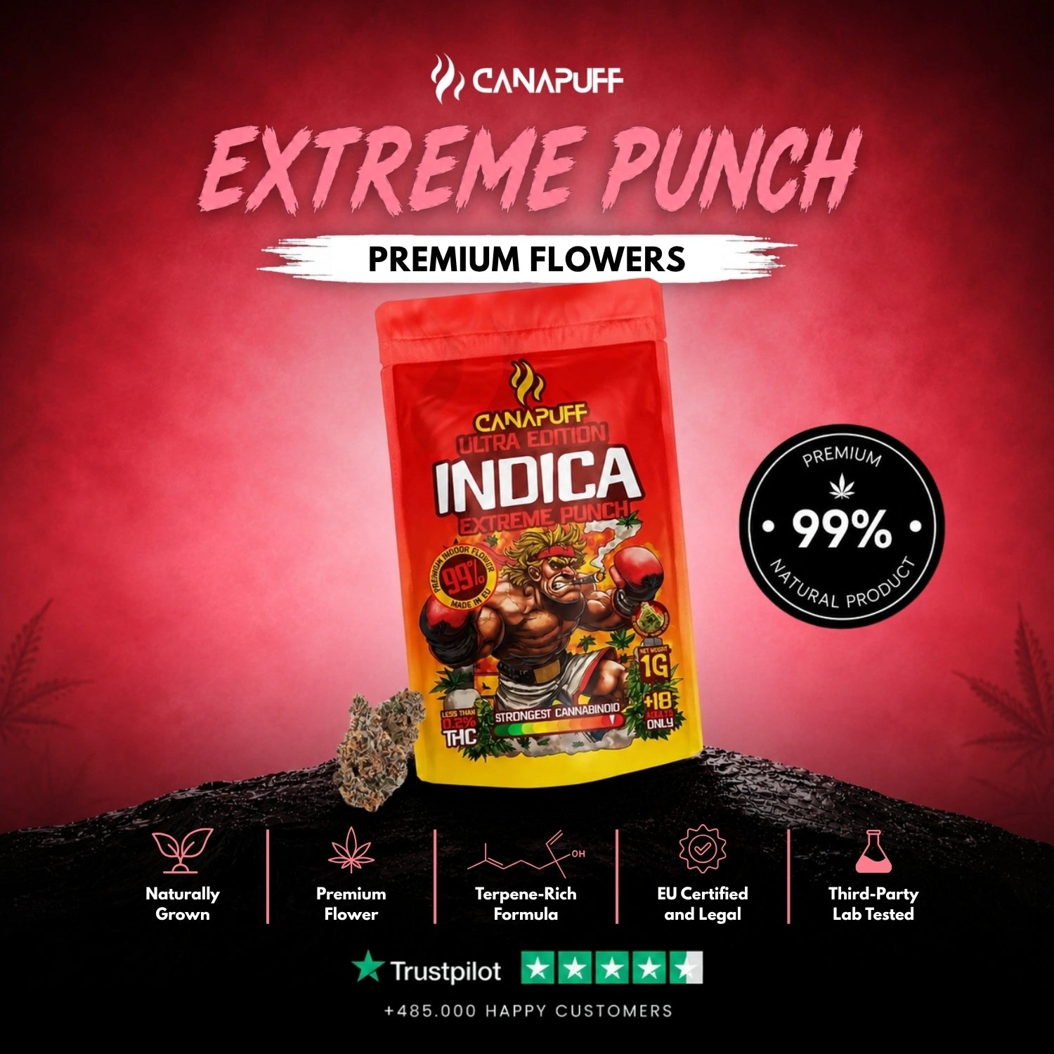 Indica Flowers Extreme Punch Ultra Edition 99%