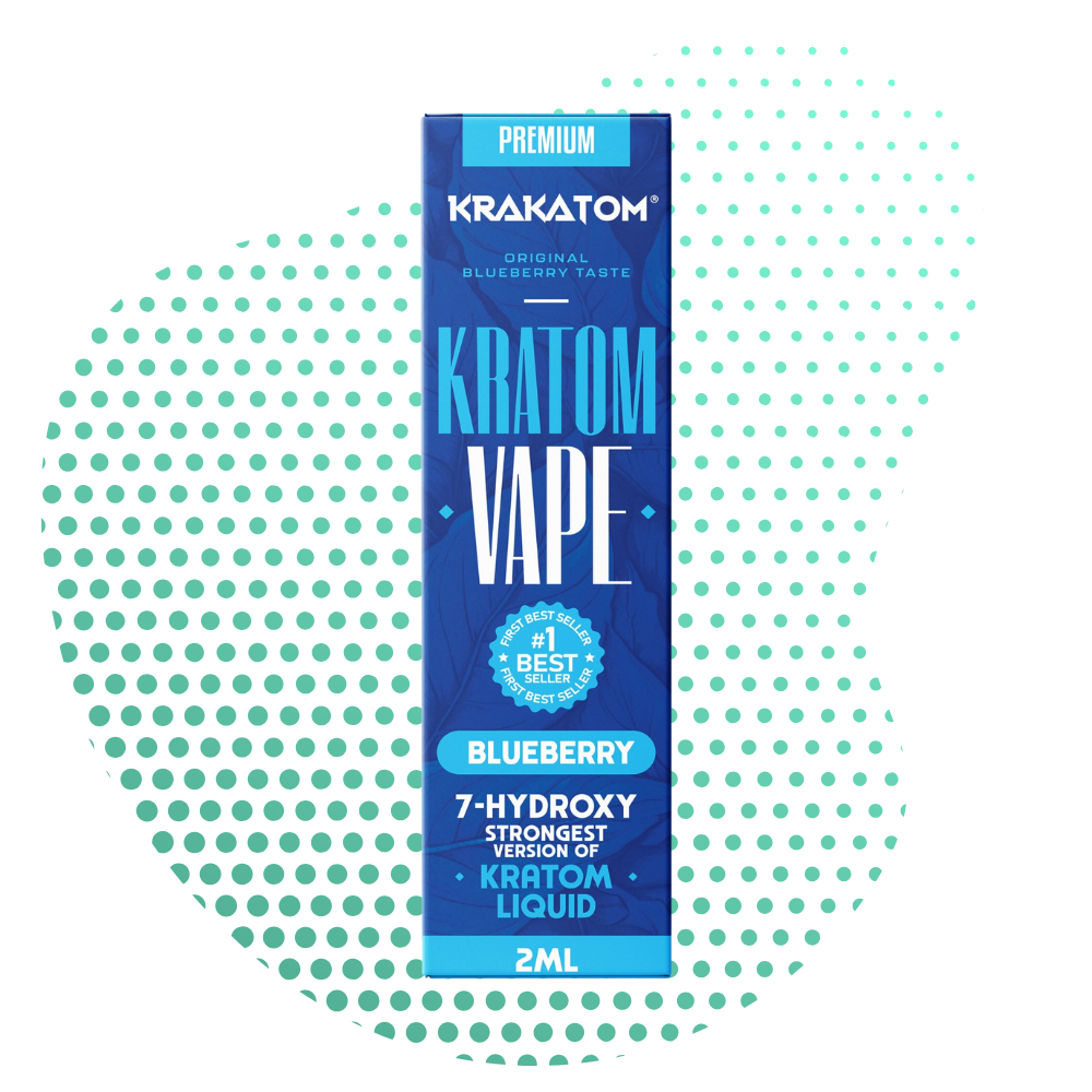 Krakatom 7-Hydroxy Kratom Vape Blueberry 2ml liquid shot