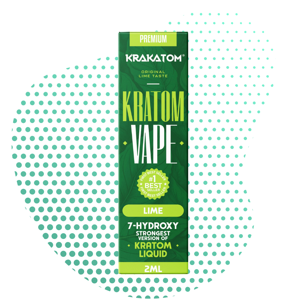 Krakatom 7-Hydroxy Kratom Vape Lime 2 ml shot bottle