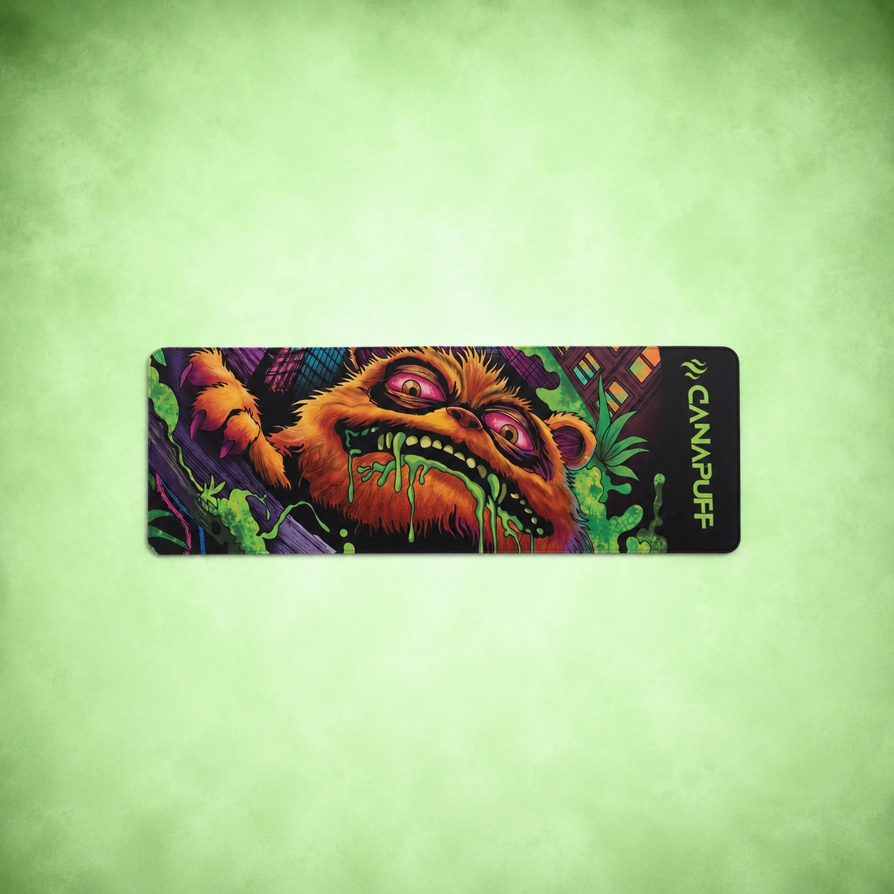 Canapuff High Monster mouse pad with colorful monster artwork