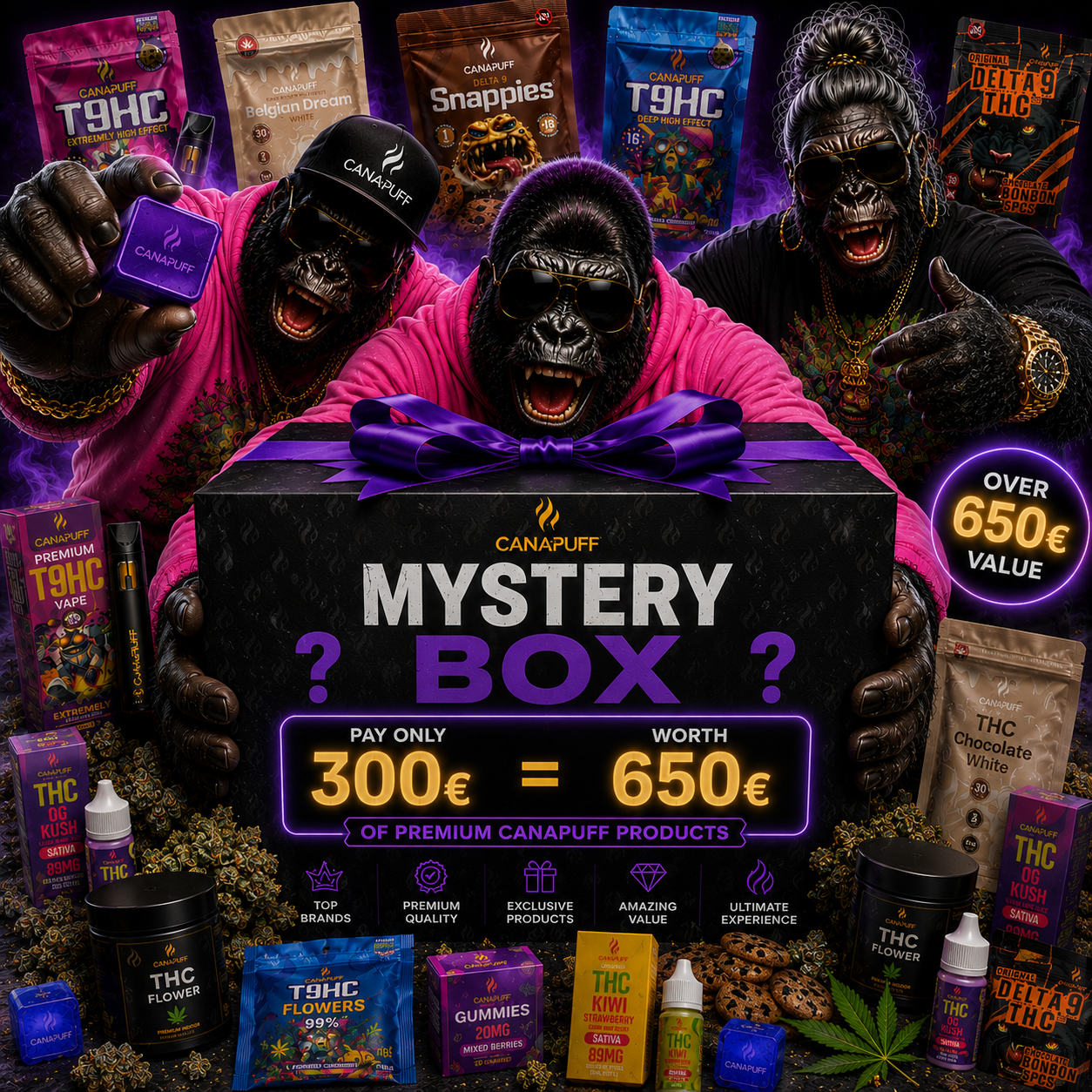 Canapuff Mystery Box XXL with hemp-derived products