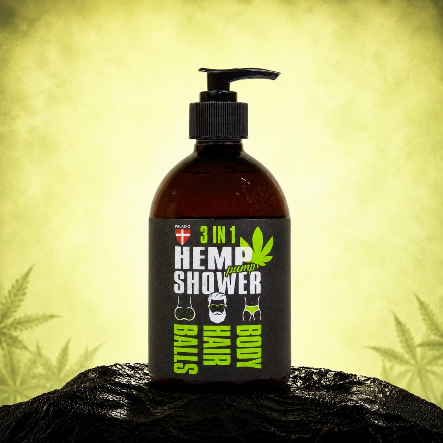 Pump 3in1 Hemp shower gel for men, 500ml - Palacio