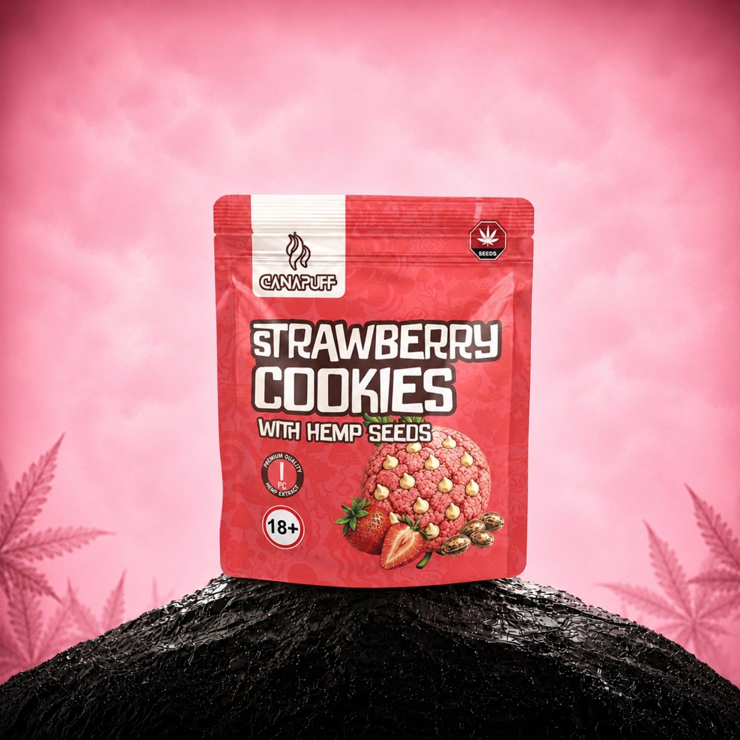Strawberry Cookies with hemp seeds