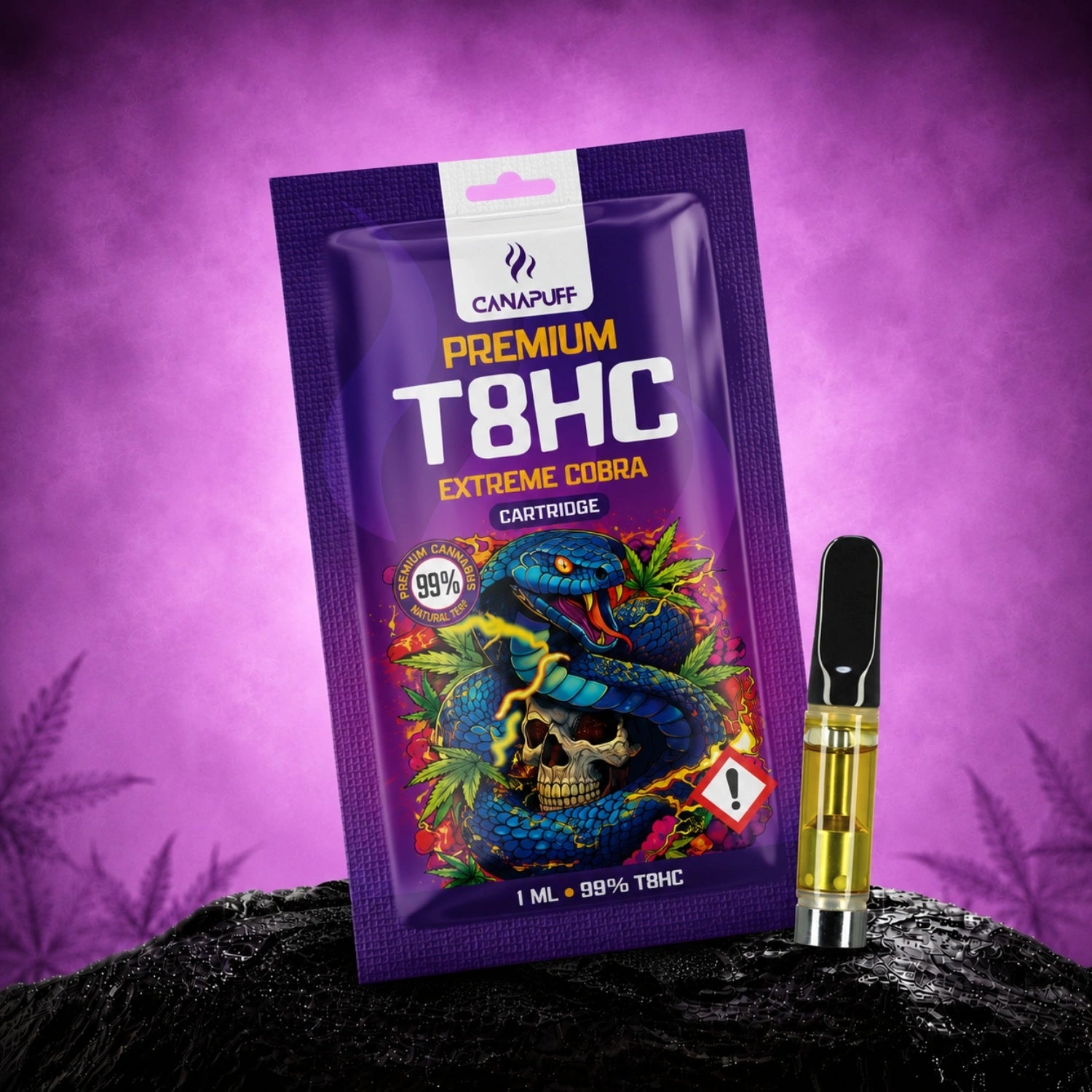 Canapuff T8HC Extreme Cobra cartridge 1 ml, 99% strength