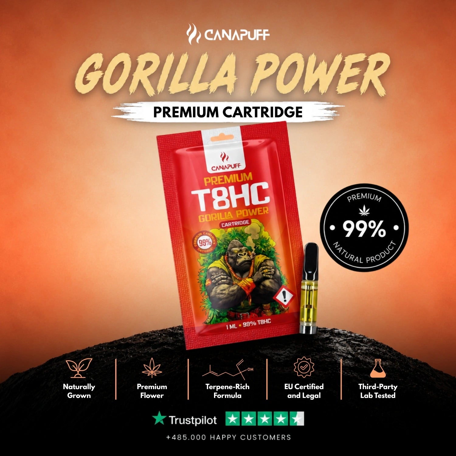 T8HC Cartridge Gorilla Power 99%