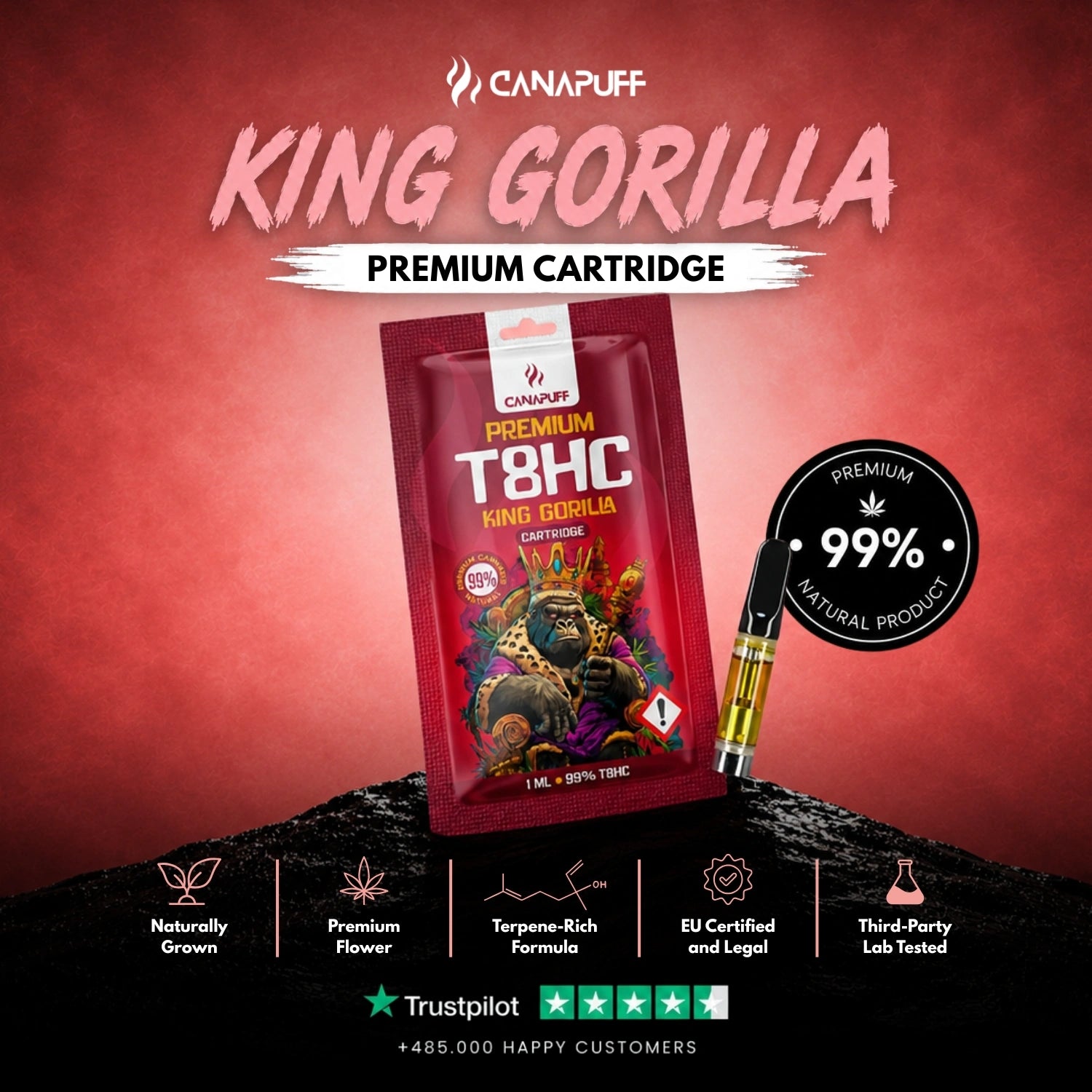 T8HC Cartridge King Gorilla 99%