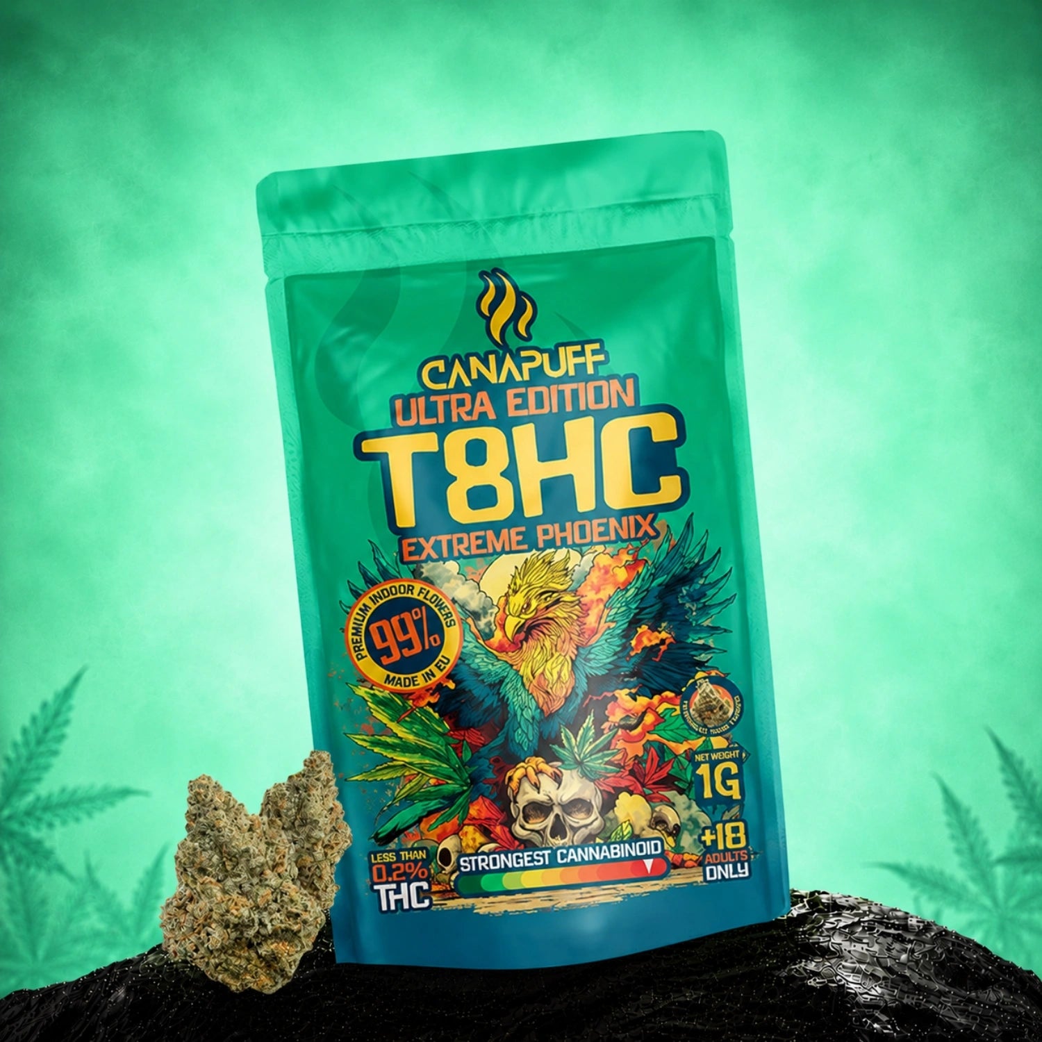 Canapuff T8HC Flowers Extreme Phoenix 99% Ultra Edition, 1g pouch