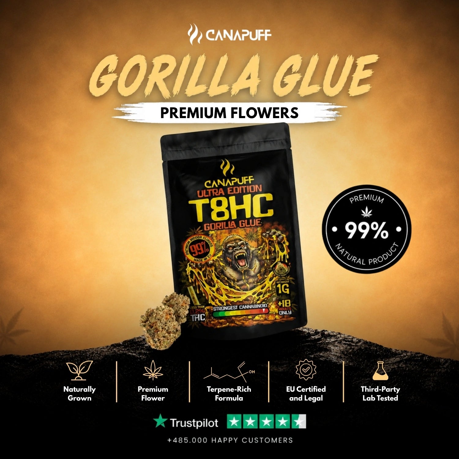 T8HC Flowers Gorilla Glue 99%