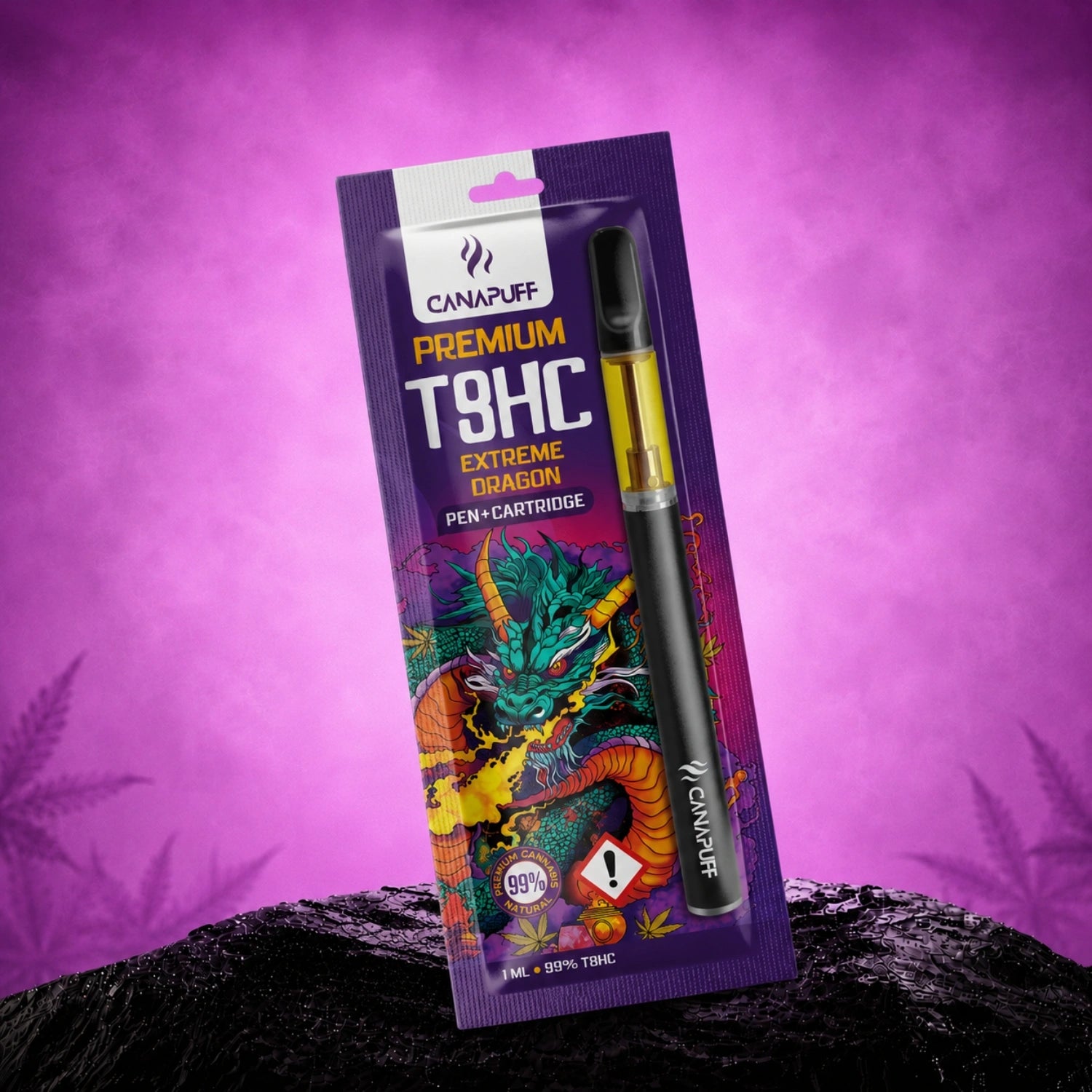 Canapuff T8HC Extreme Dragon pen and cartridge, 99%, 1 ml