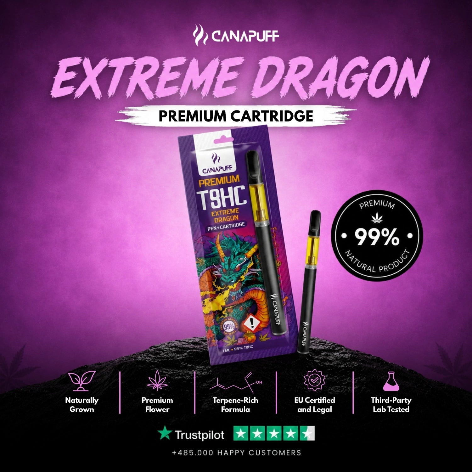 T8HC Pen+Cartridge Extreme Dragon 99%
