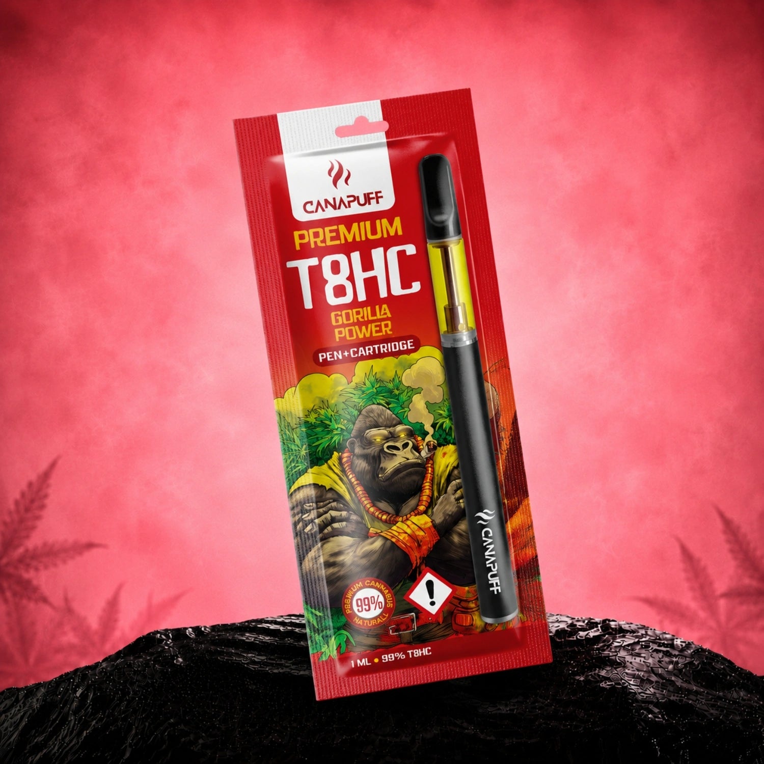 Canapuff T8HC Gorilla Power pen and cartridge, 99% strength, 1 ml