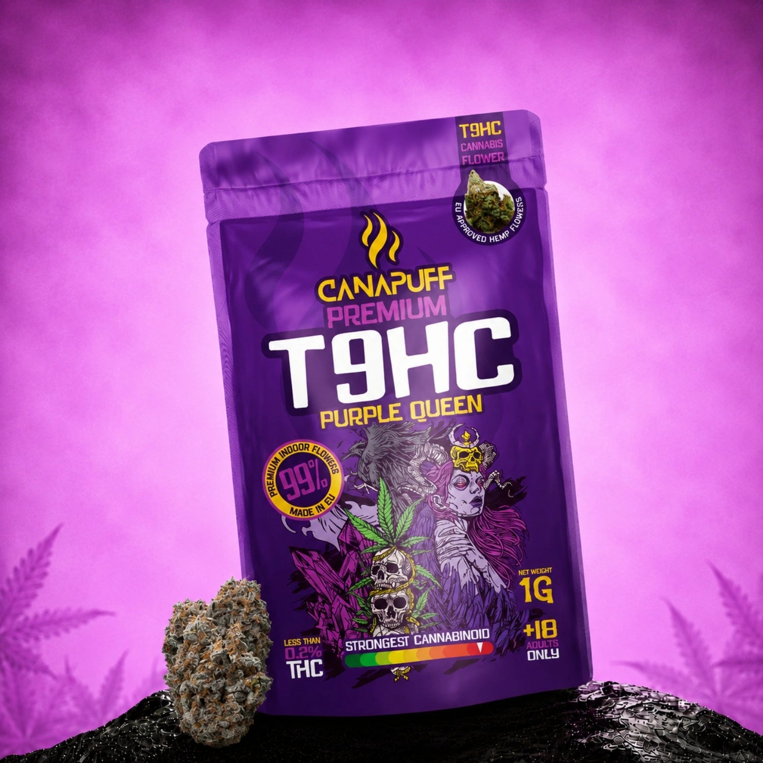 Canapuff T9HC Flowers Purple Queen 99%, 1g pouch