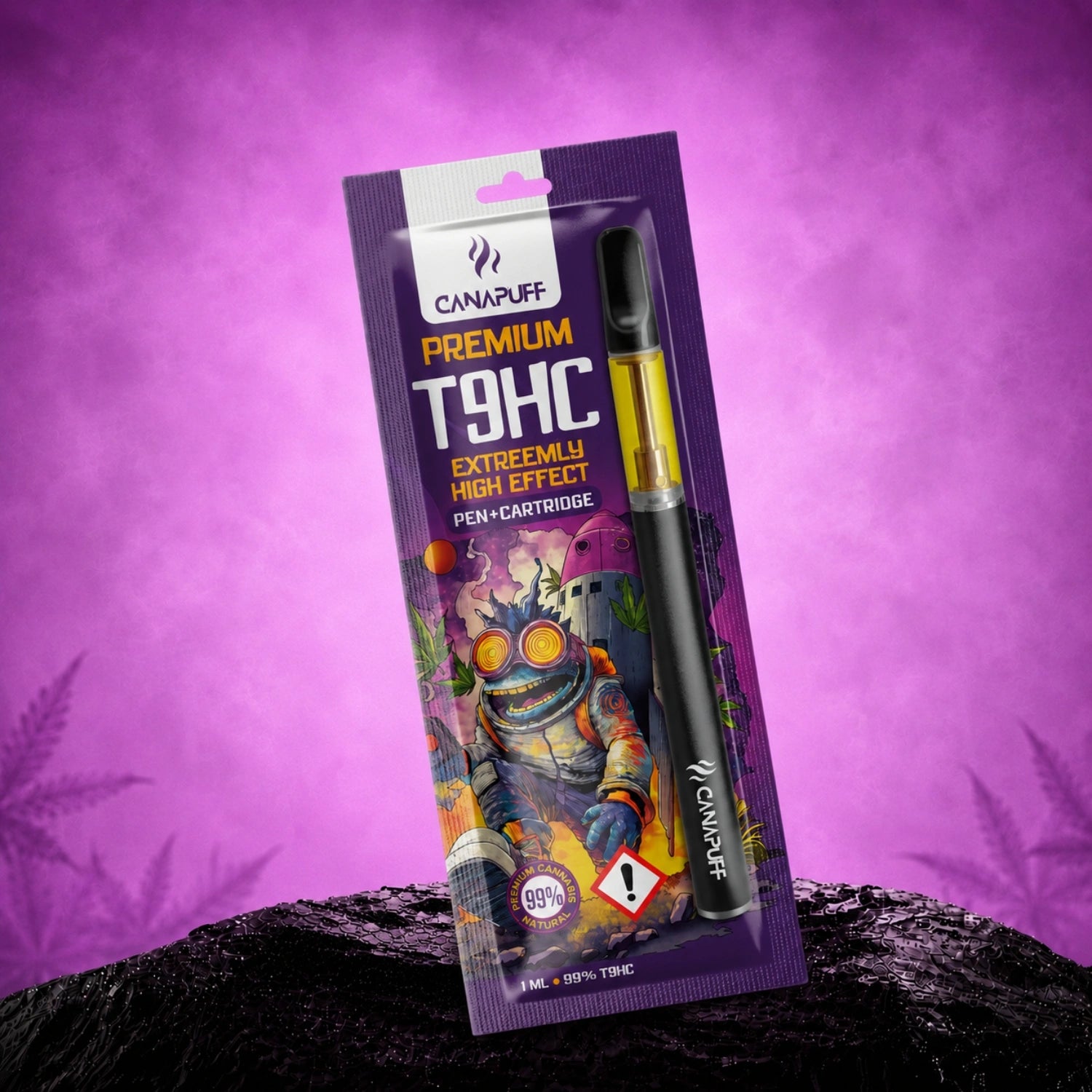 Canapuff T9HC Pen+Cartridge, 99%, 1 ml disposable vape