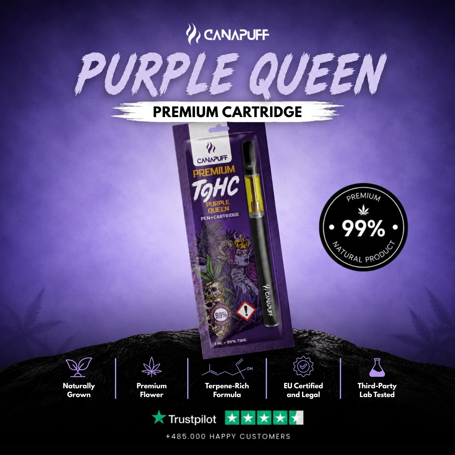 TⳊHC Pen+Cartridge Purple Queen 99%
