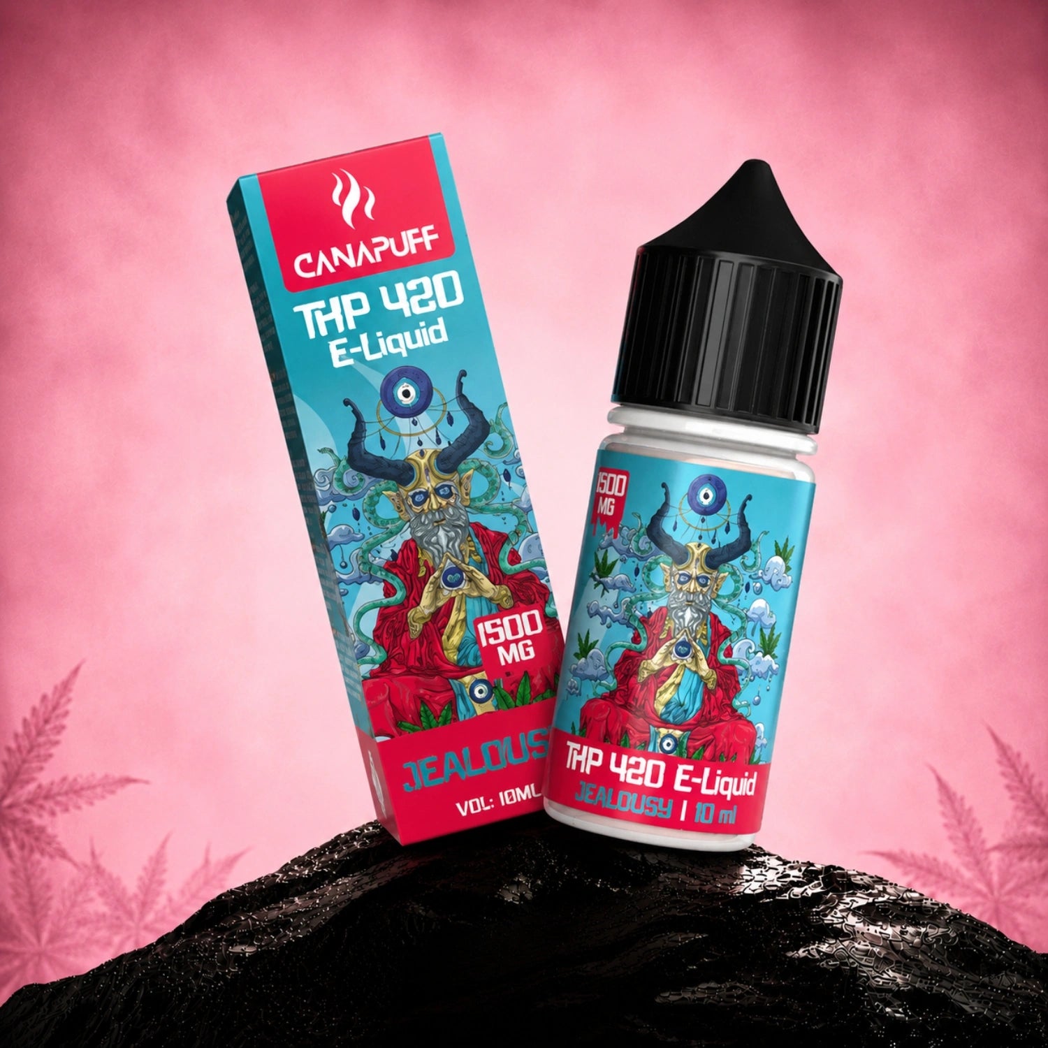 Canapuff THP 420 E-Liquid Jealousy 1500 mg, 10 ml vape bottle