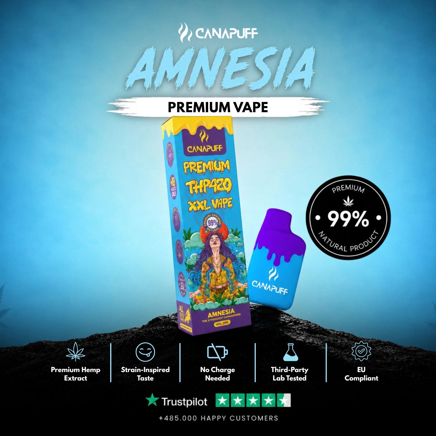 THP420 XXL Vape Amnesia 99% 2ml