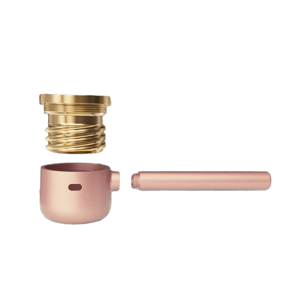 Canapuff Vessel Pipe in rose gold with detachable bowl and stem