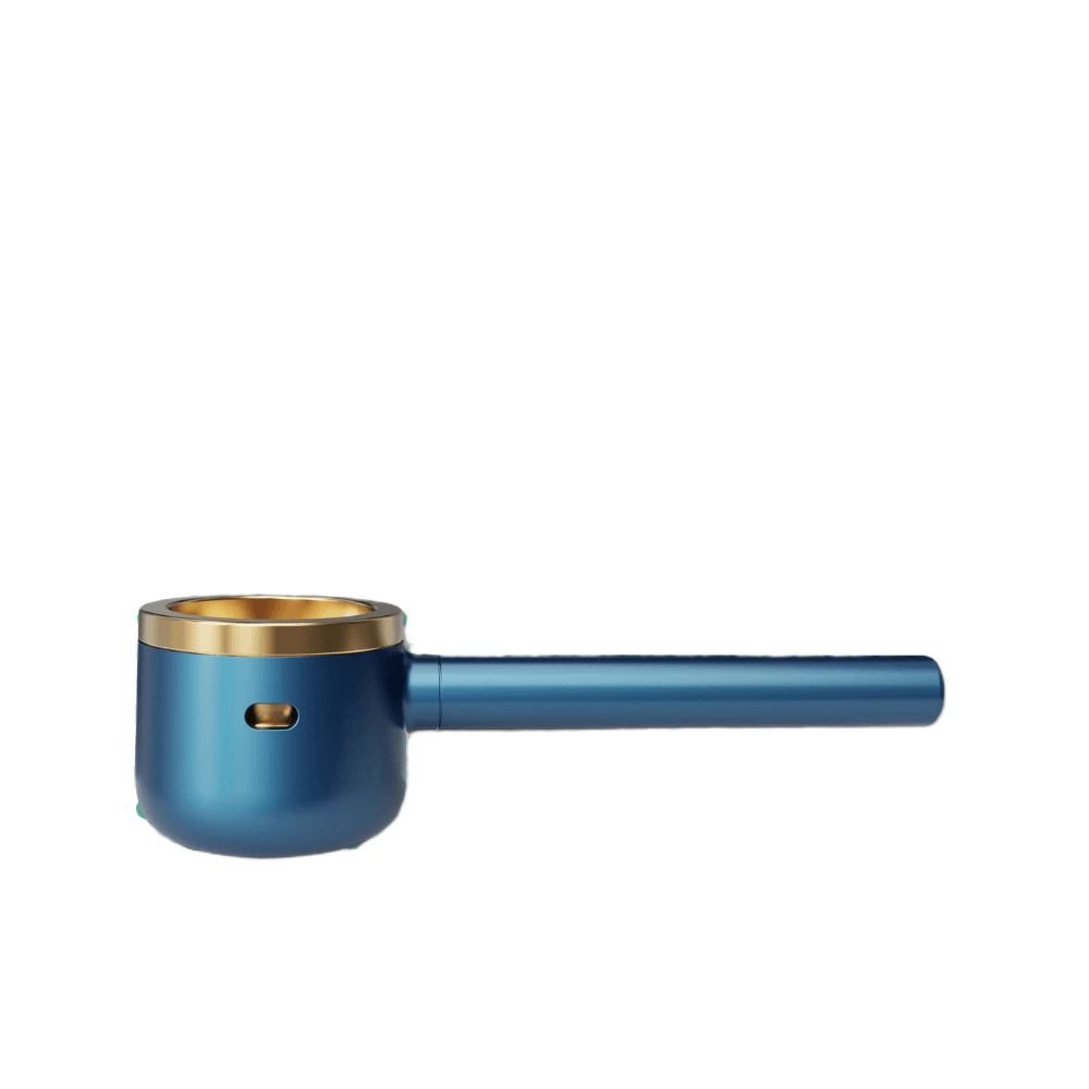 Vessel Pipe Maritime in blue with brass trim and long stem handle