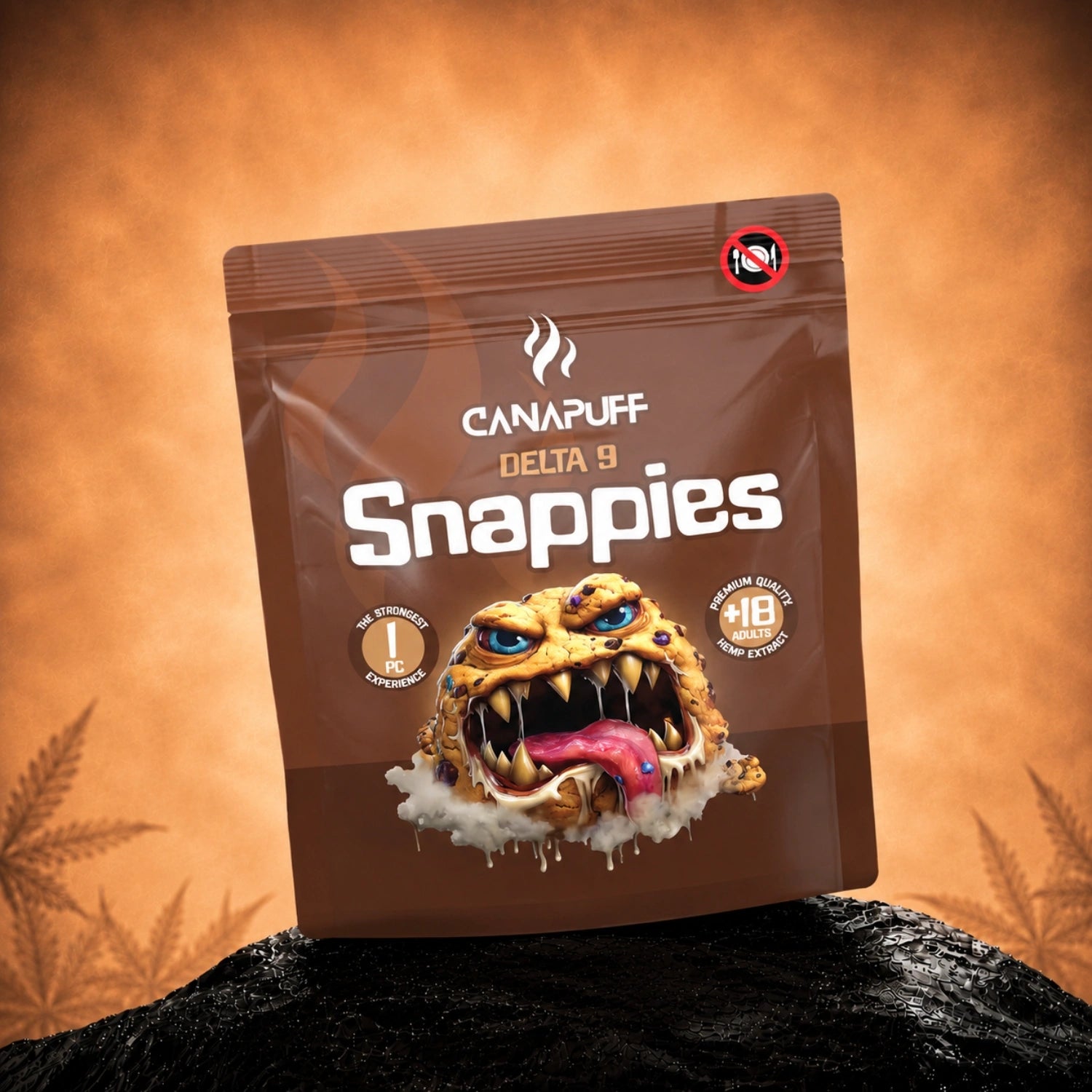 Canapuff Delta 9 Snappies hemp-derived Delta-9 THC cookie snacks pouch