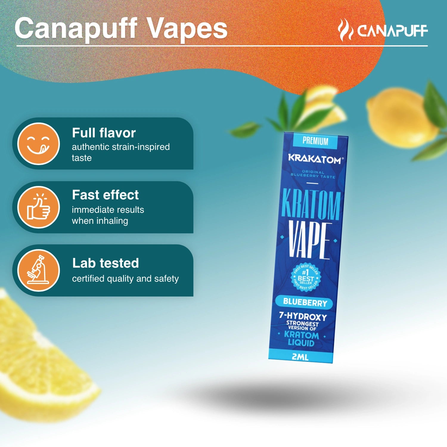 Krakatom 7-Hydroxy Kratom Vape Blueberry 2 ml vape liquid
