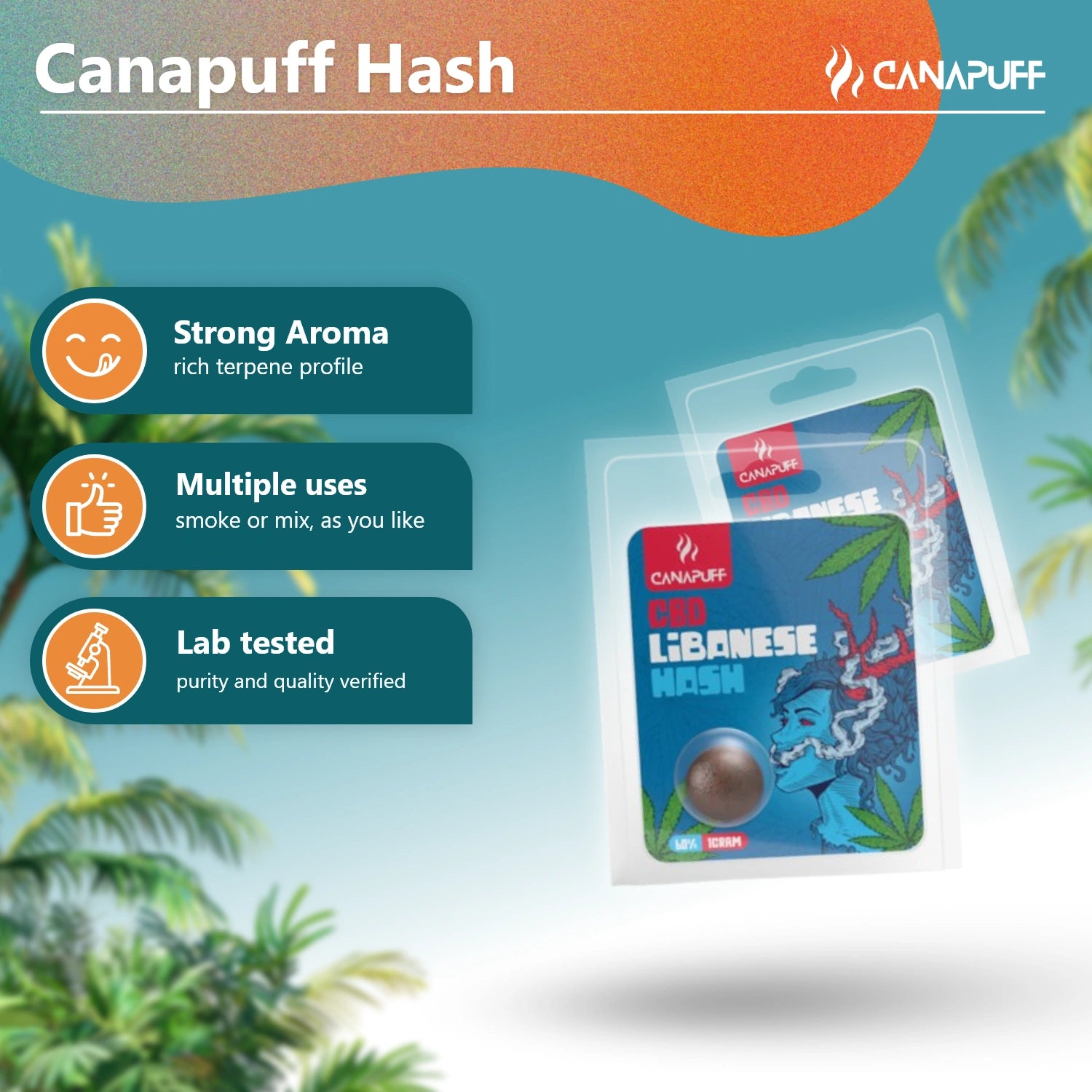 Canapuff CBD Hash Lebanese 60% pouch