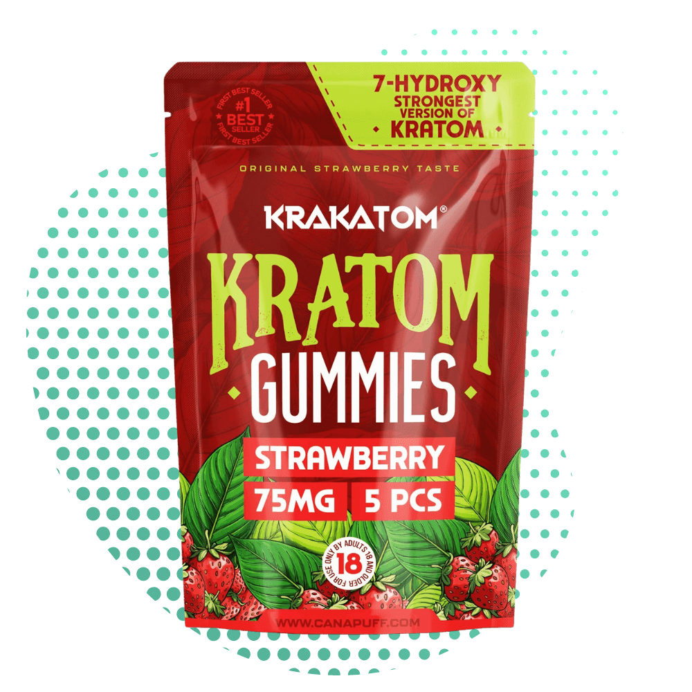Canapuff - 7 - Hydroxy Kratom Gummies - Jordbær Canapuff